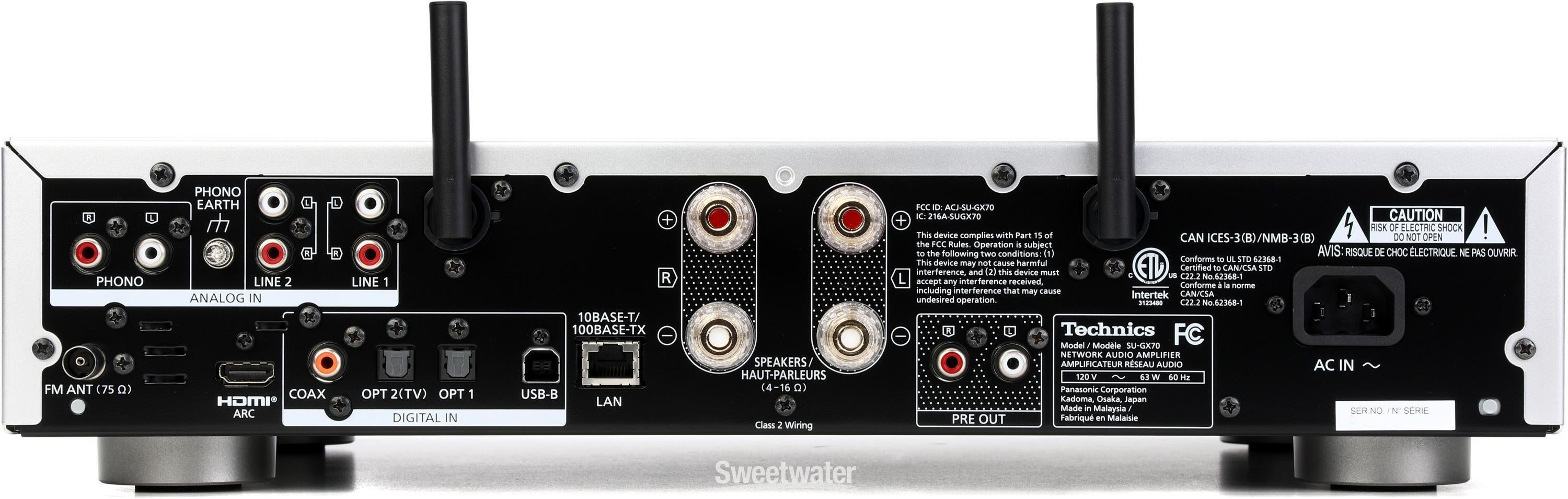 Technics SU-GX70 Network Audio Amplifier - Silver | Sweetwater
