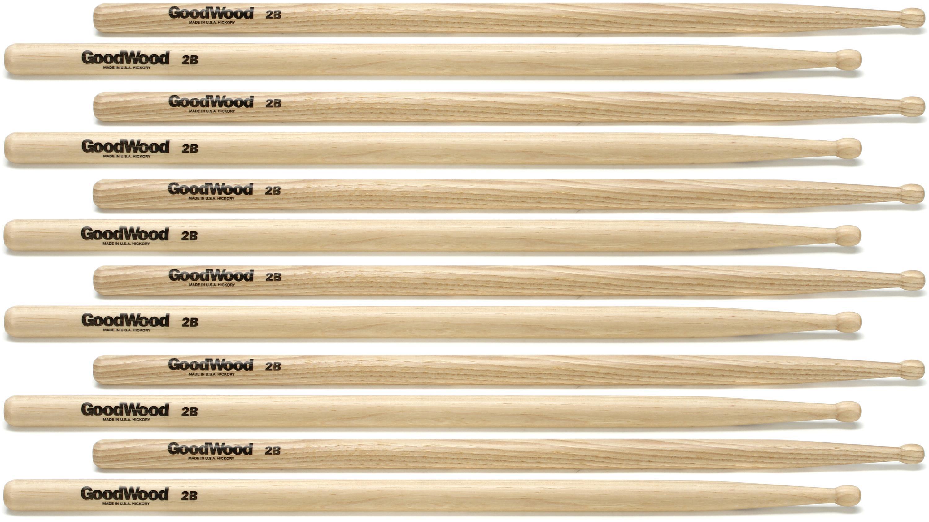 Photo of Goodwood US Hickory Drumsticks 6-pair - 2B - Wood Tip