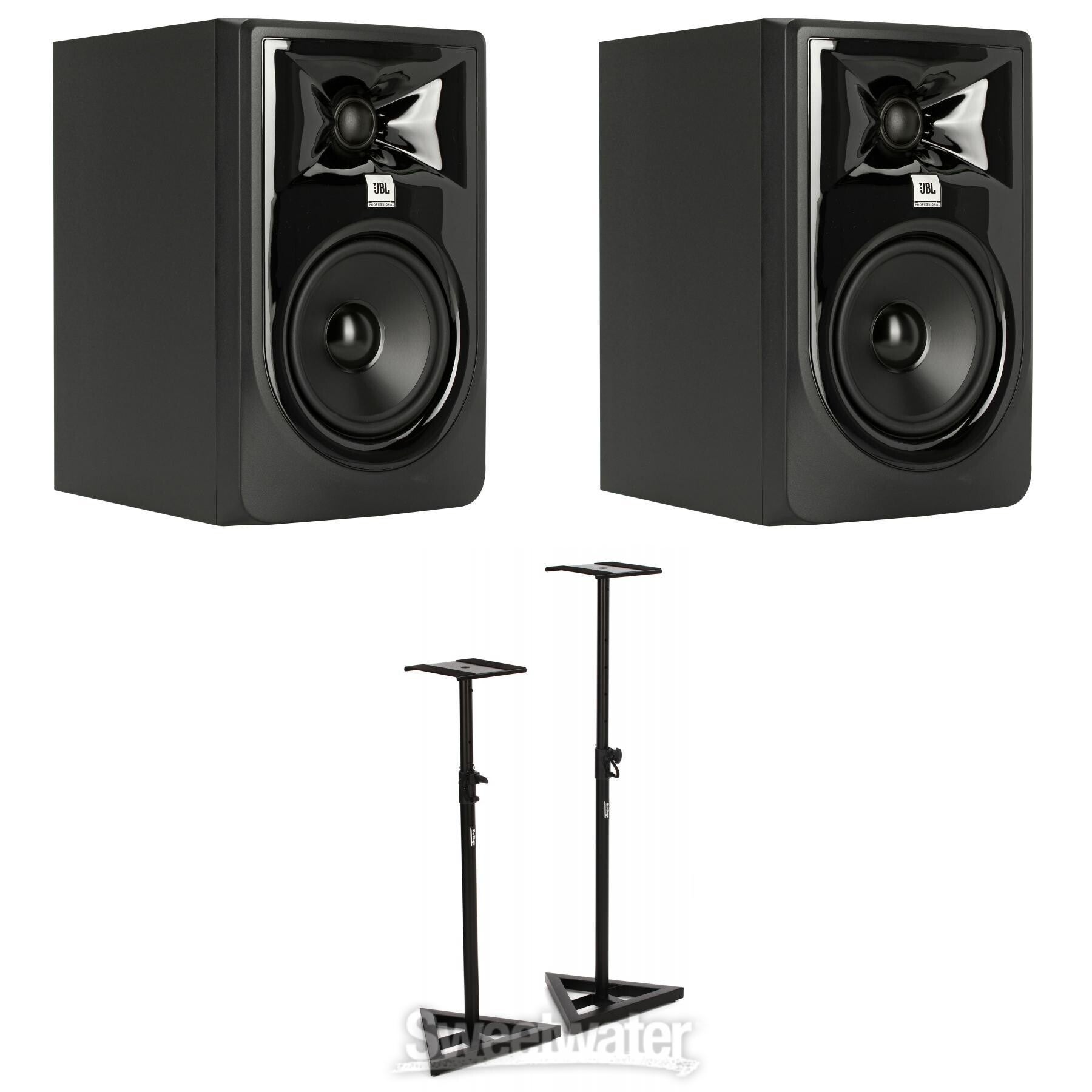 JBL 305P MkII 5-inch Powered Studio Monitor Pair with Stands