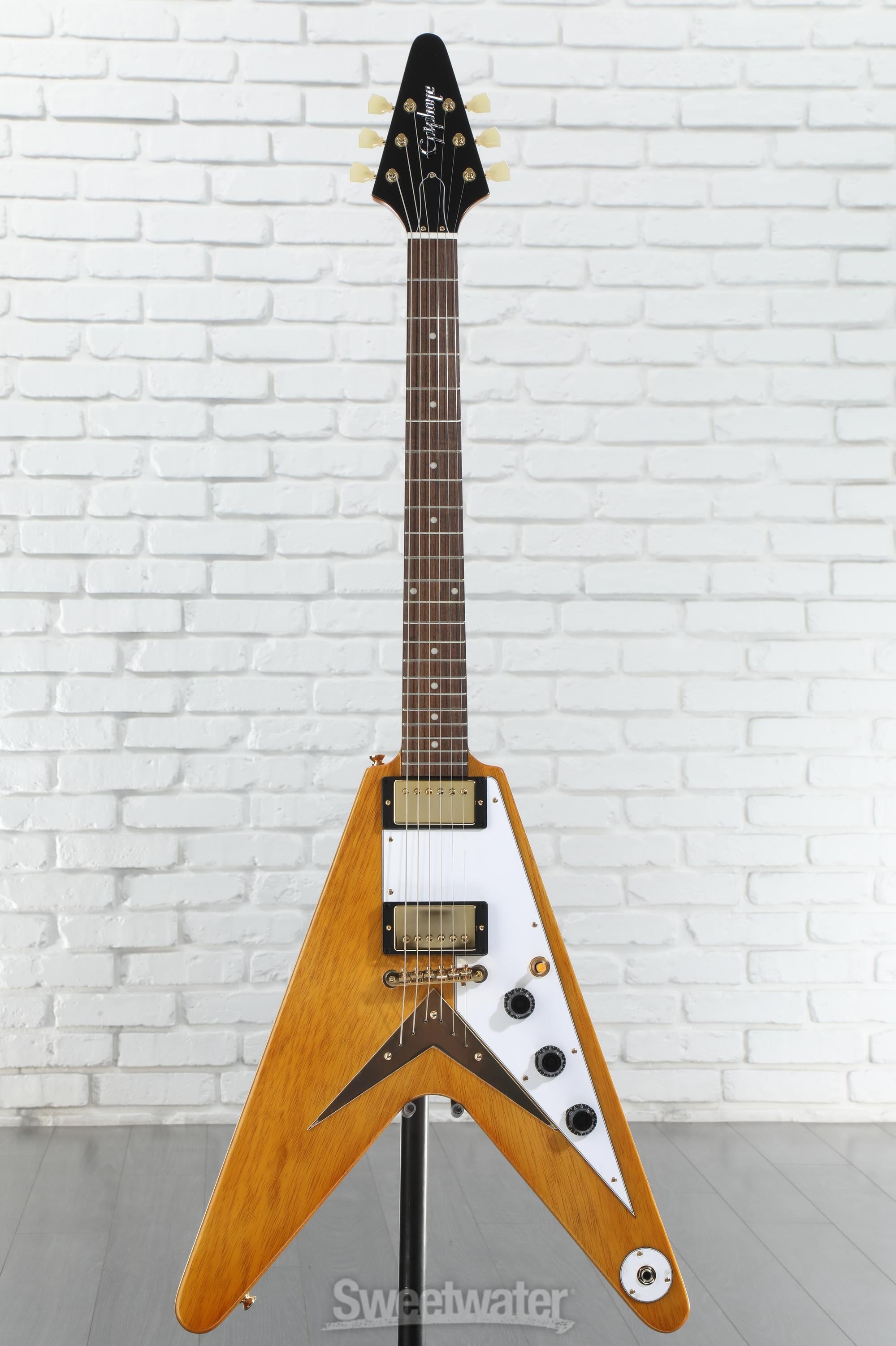 優待特典一覧 Epiphone 1958 Natural - Guitar Electric V Flying Korina ギター