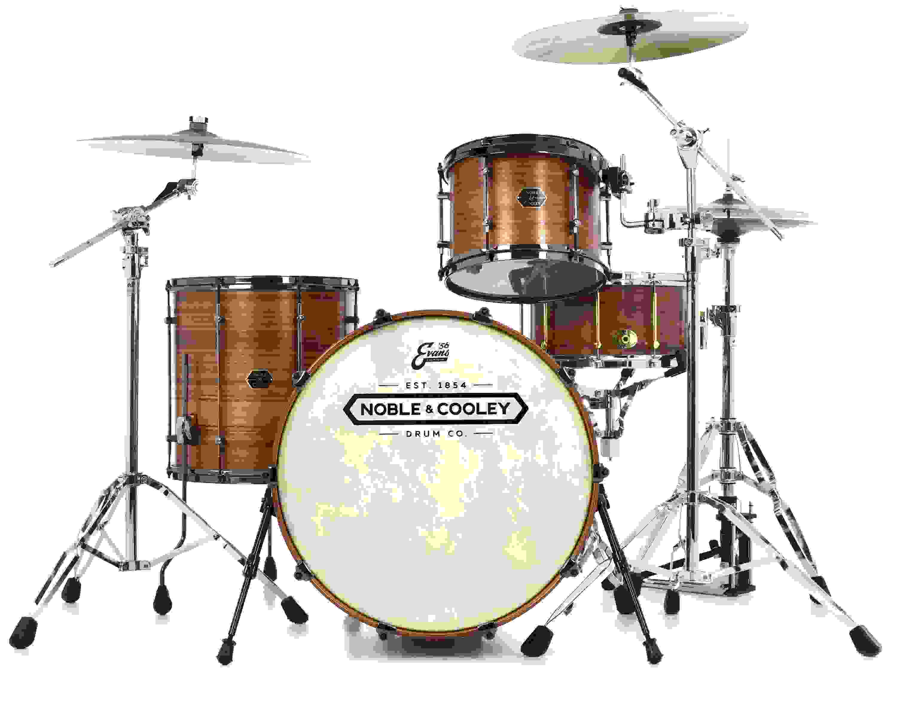 Noble & Cooley Walnut Classic 3-piece Shell Pack - Natural Satin with Black Tube Lugs