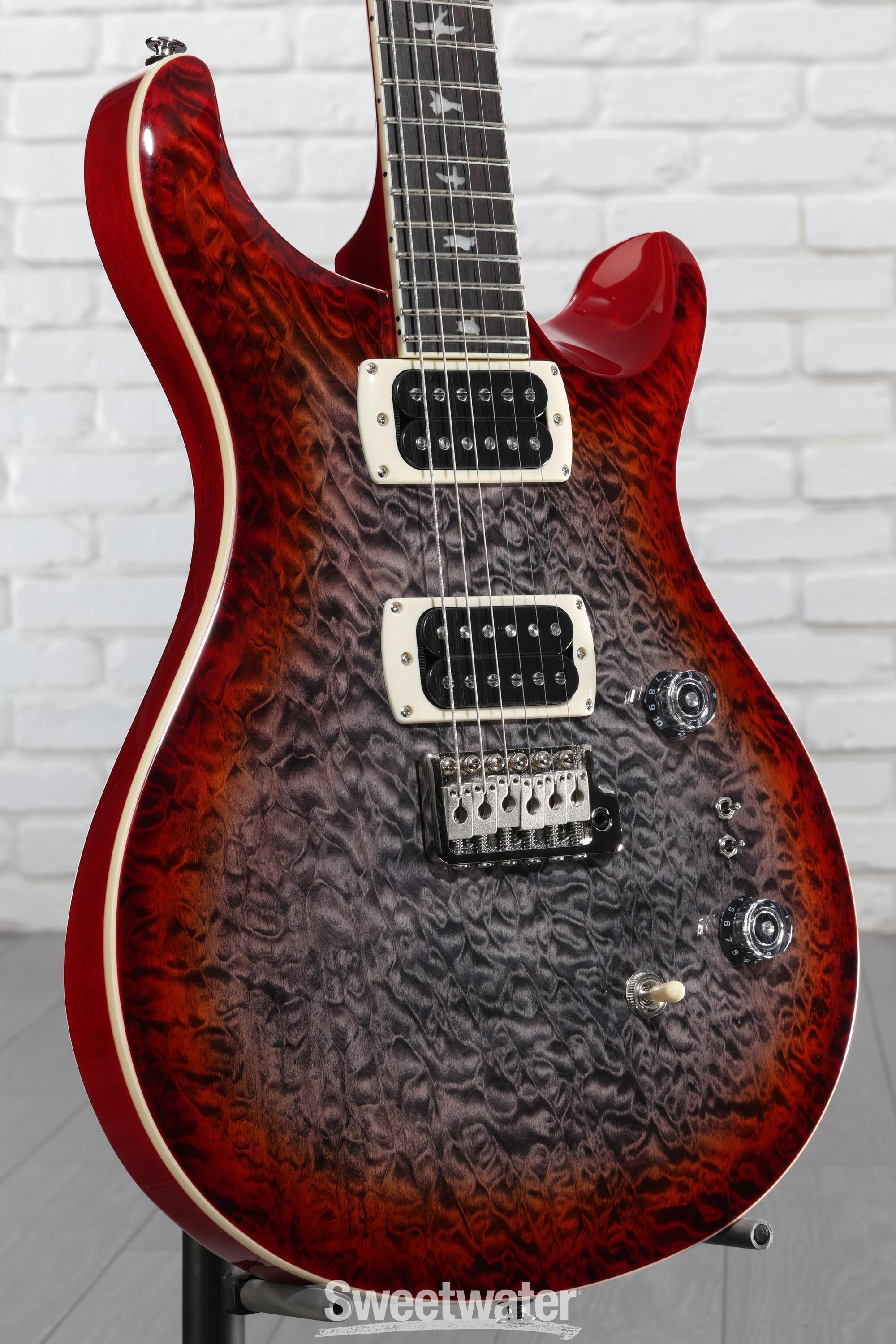 PRS SE Custom 24-08 Quilt Electric Guitar - Charcoal Cherry