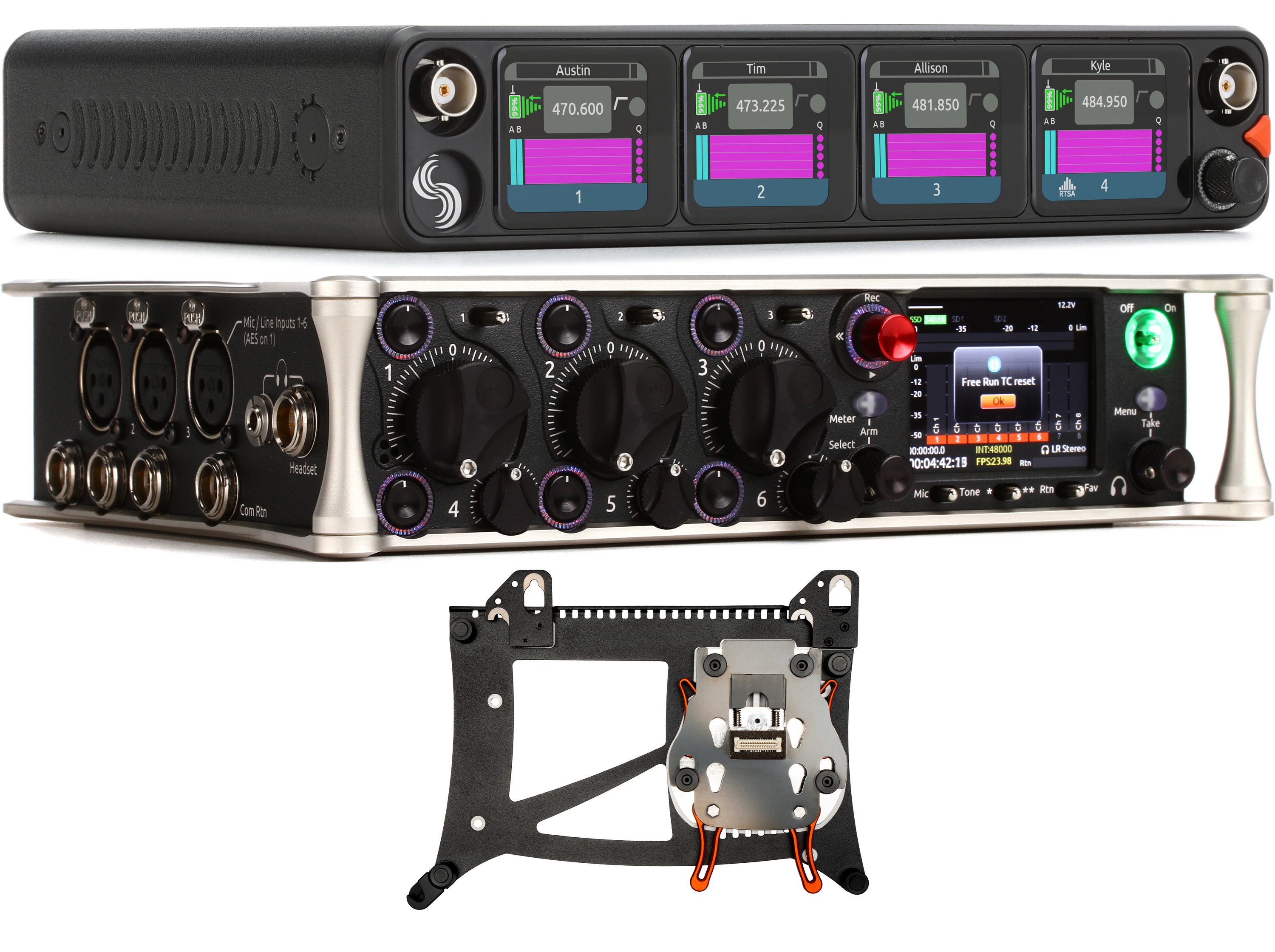 Sound Devices 833 8-channel Field Mixer with 12-track Recorder and 4-Channel Wireless Receiver Bundle