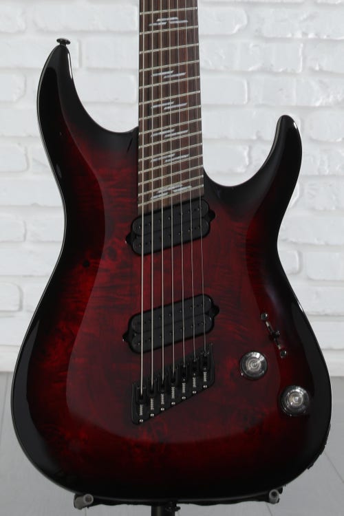Schecter Omen Elite-7 Multiscale Electric Guitar - Black Cherry Burst