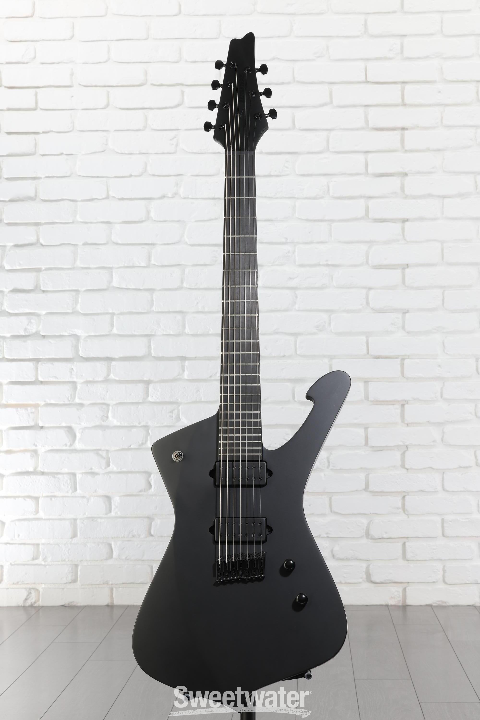 Ibanez Iron Label Iceman 7-string - Black Flat | Sweetwater