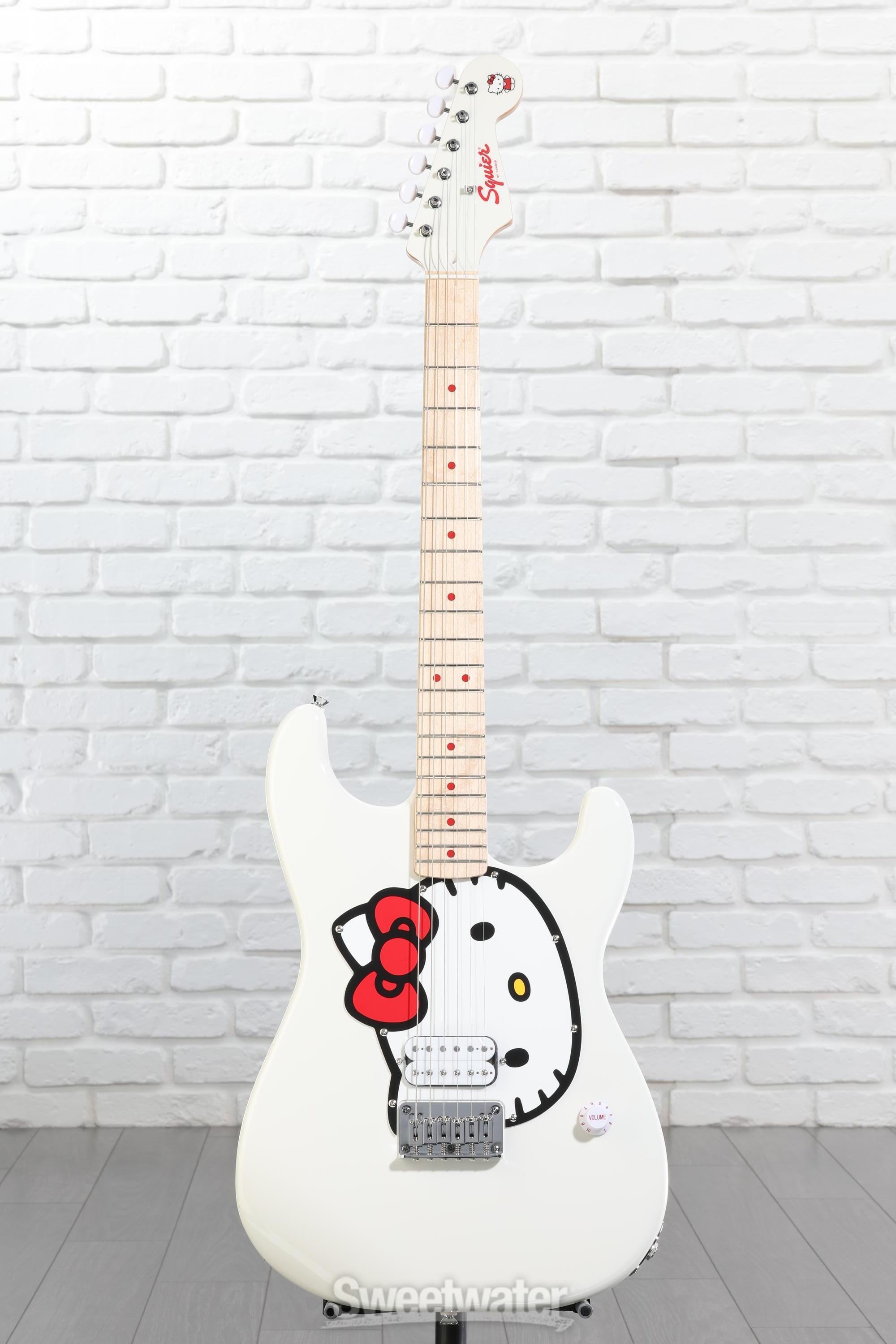 Squier x Hello Kitty Stratocaster Electric Guitar - White | Sweetwater