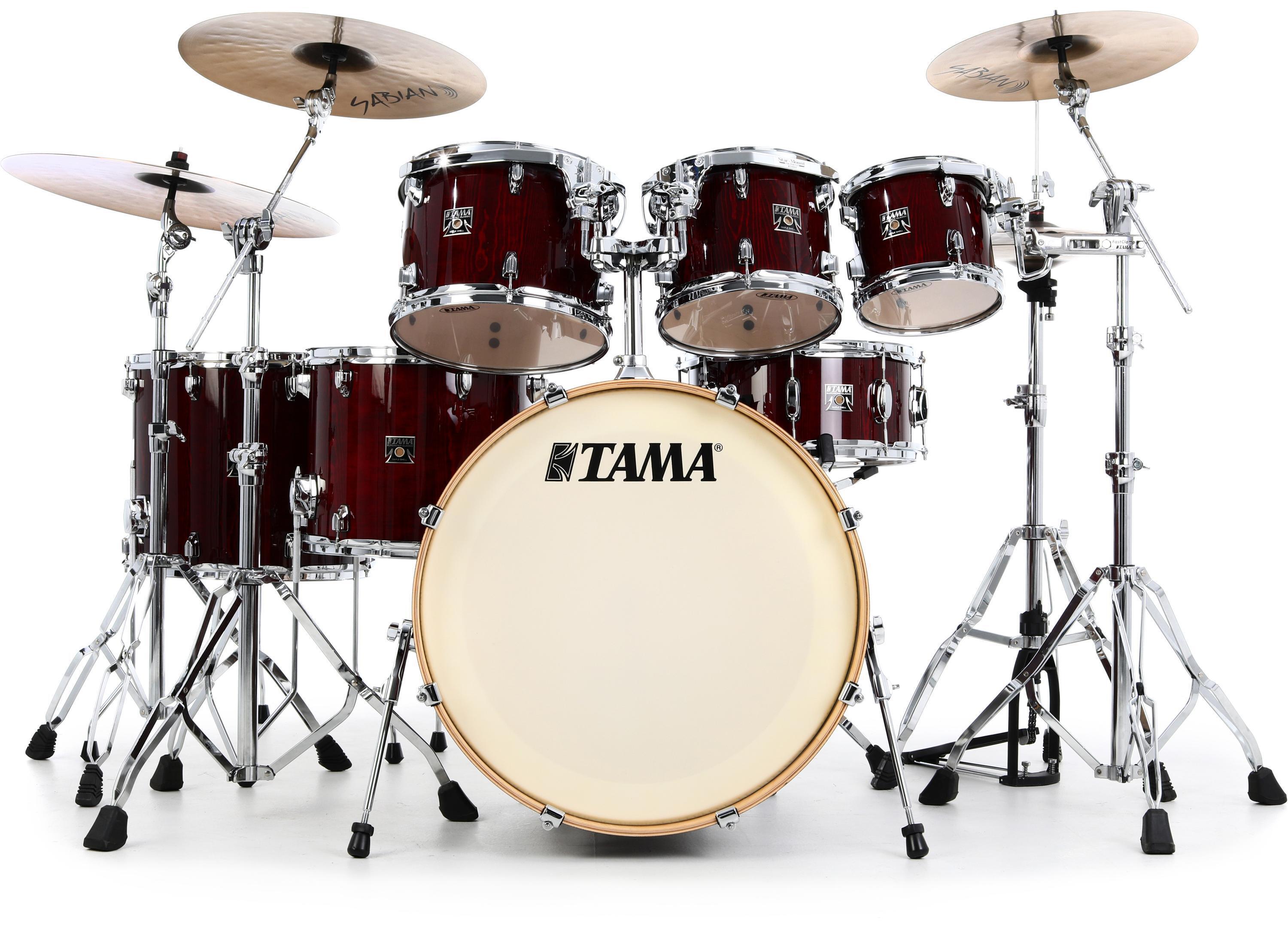 Tama Superstar Classic CL72S 7-piece Shell Pack with Snare Drum - Gloss  Garnet Lacebark Pine
