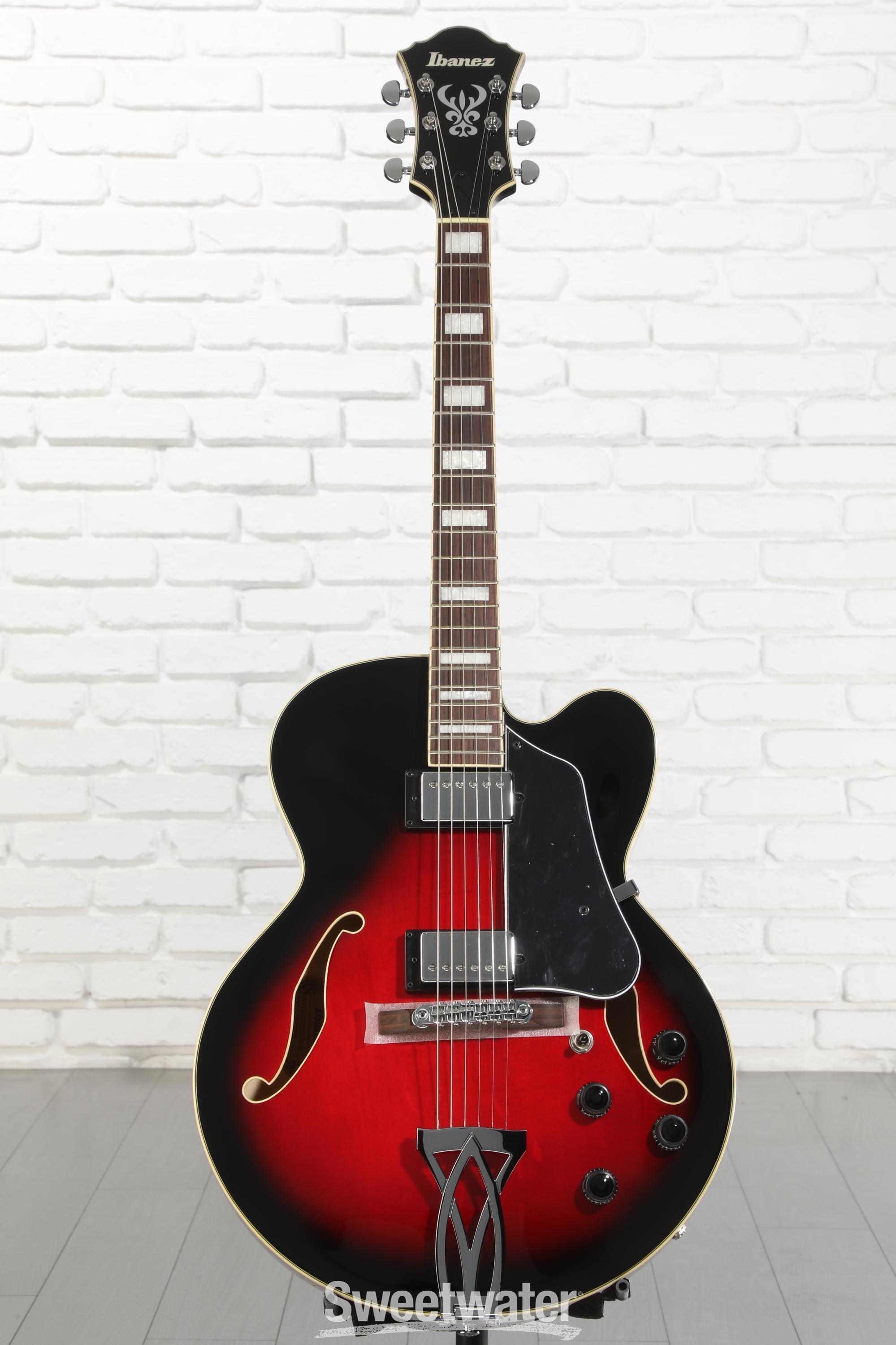 ギター Ibanez AF75-OLM 5B-02 Ibanez Artcore AF75 Hollowbody Electric Guitar - Transparent Red