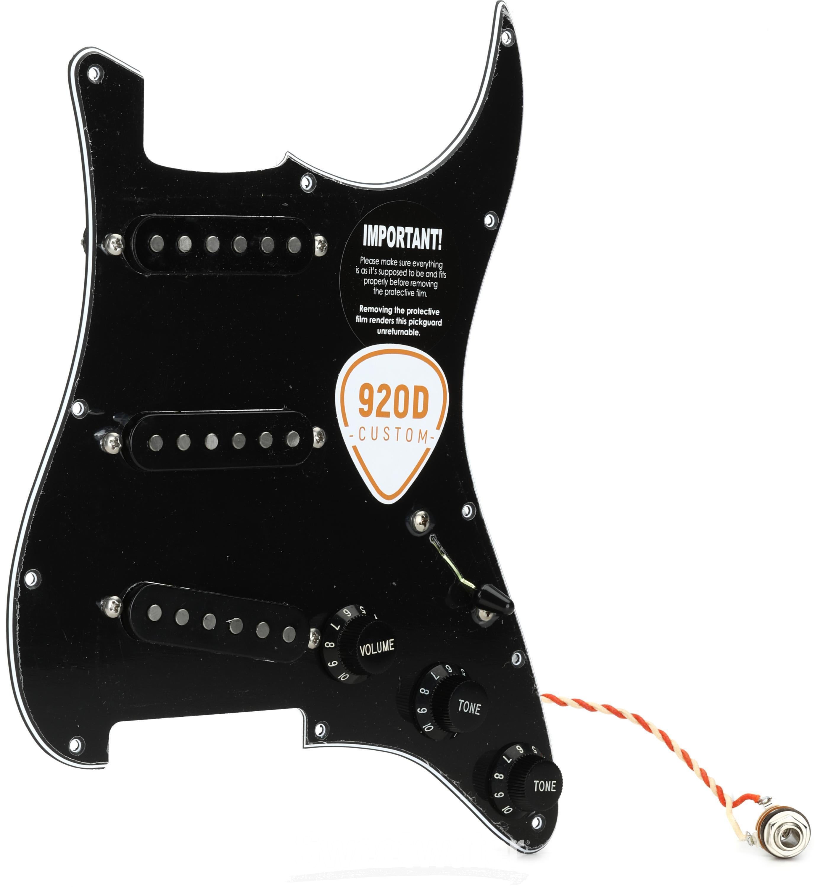 920D Custom Texas Vintage Loaded Stratocaster Pickguard - Black