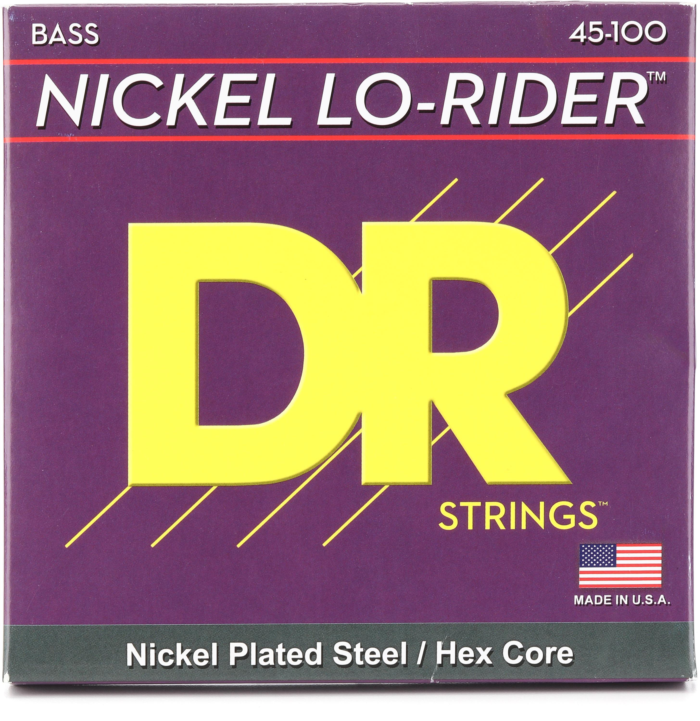 Photo of DR Strings Nickel Lo-Rider Electric Bass Guitar Strings - .045-.100 Medium-light