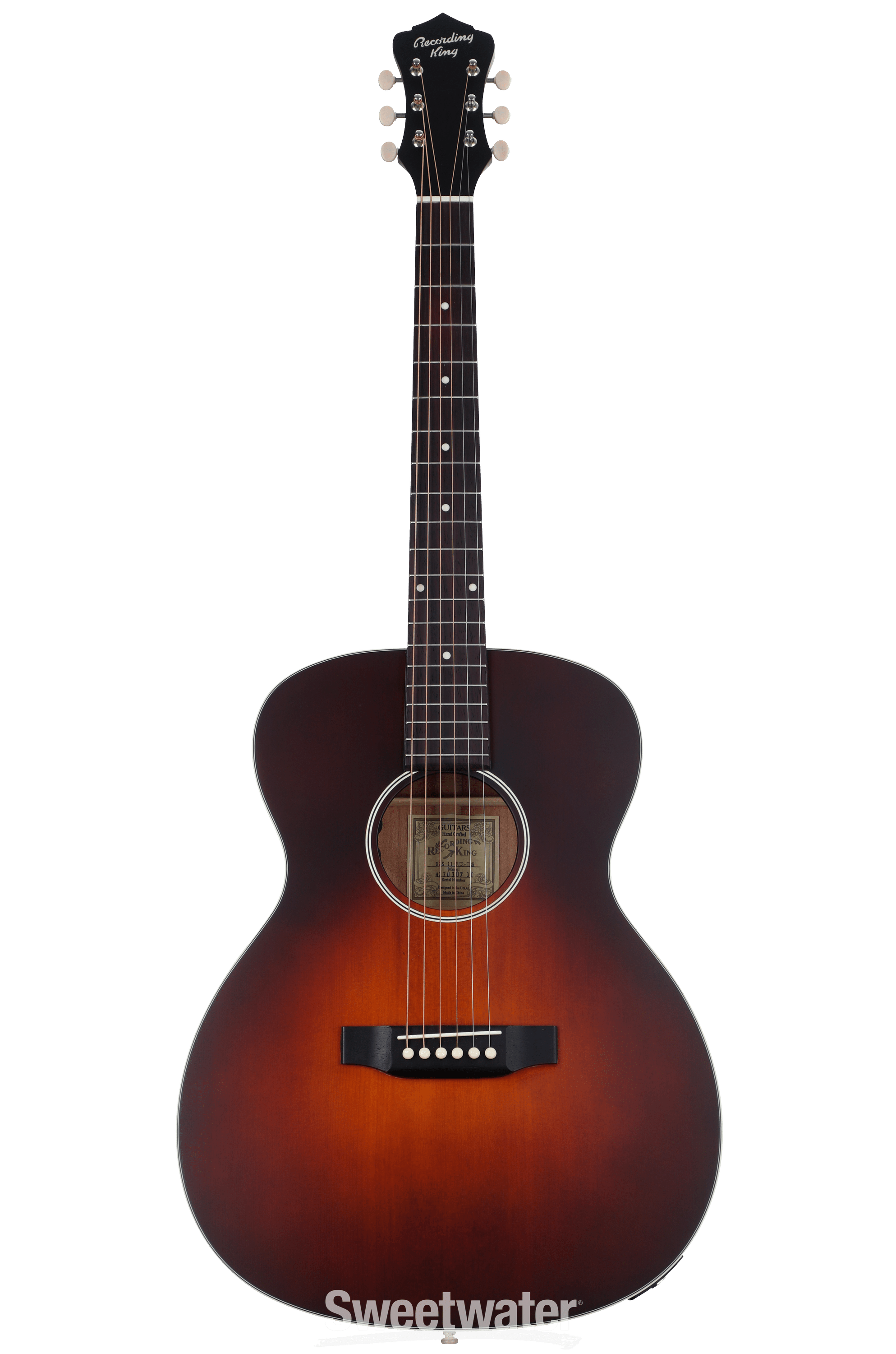 Recording King Series 11 000 Acoustic electric Guitar Transparent Brownburst