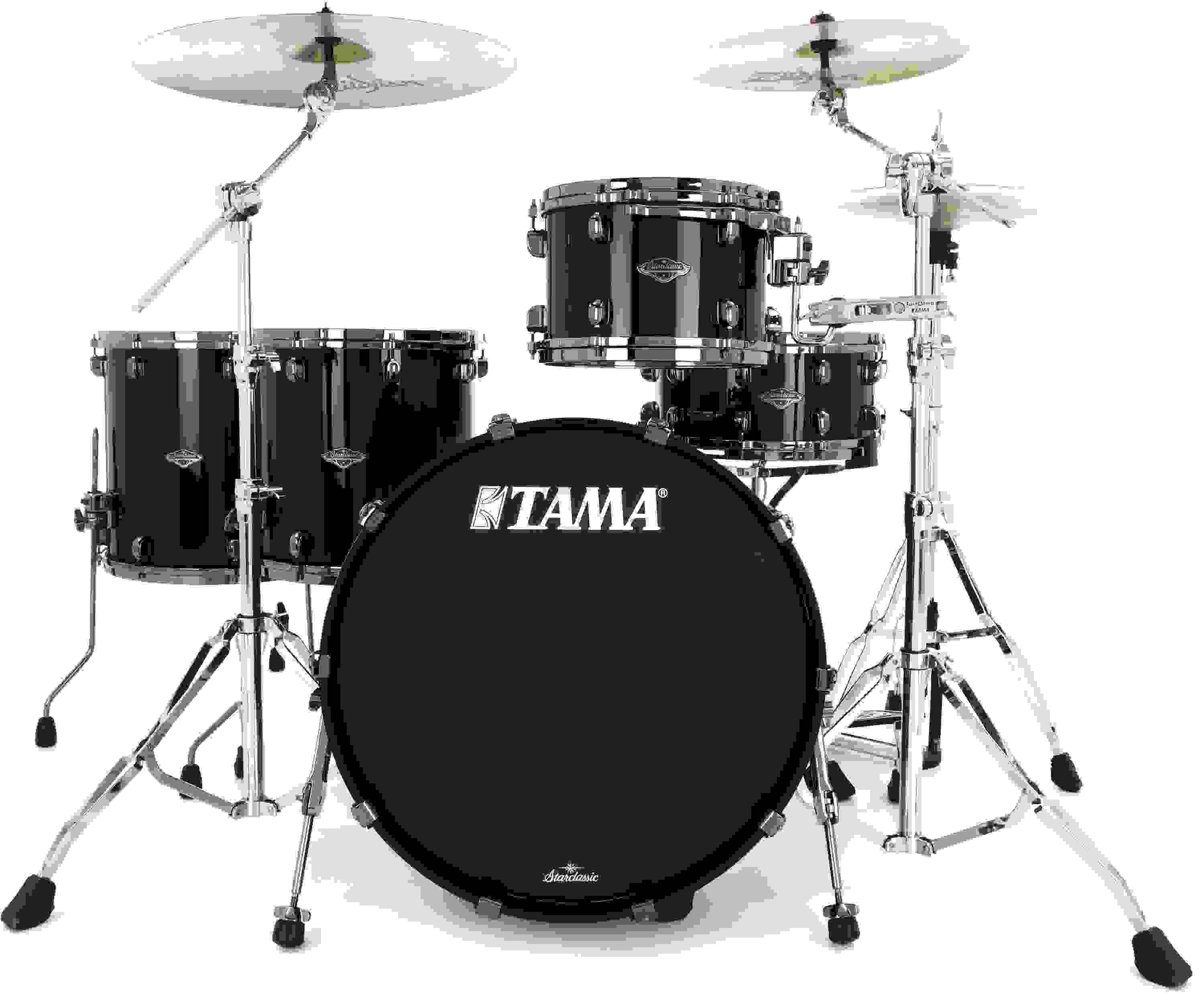 Tama Starclassic Walnut/Birch 4-piece Shell Pack - Piano Black with Black Nickel Hardware, Sweetwater Exclusive