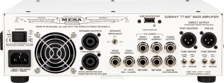 Mesa/Boogie Subway TT-800 Lightweight 800-watt Bass Head - White, Sweetwater Exclusive