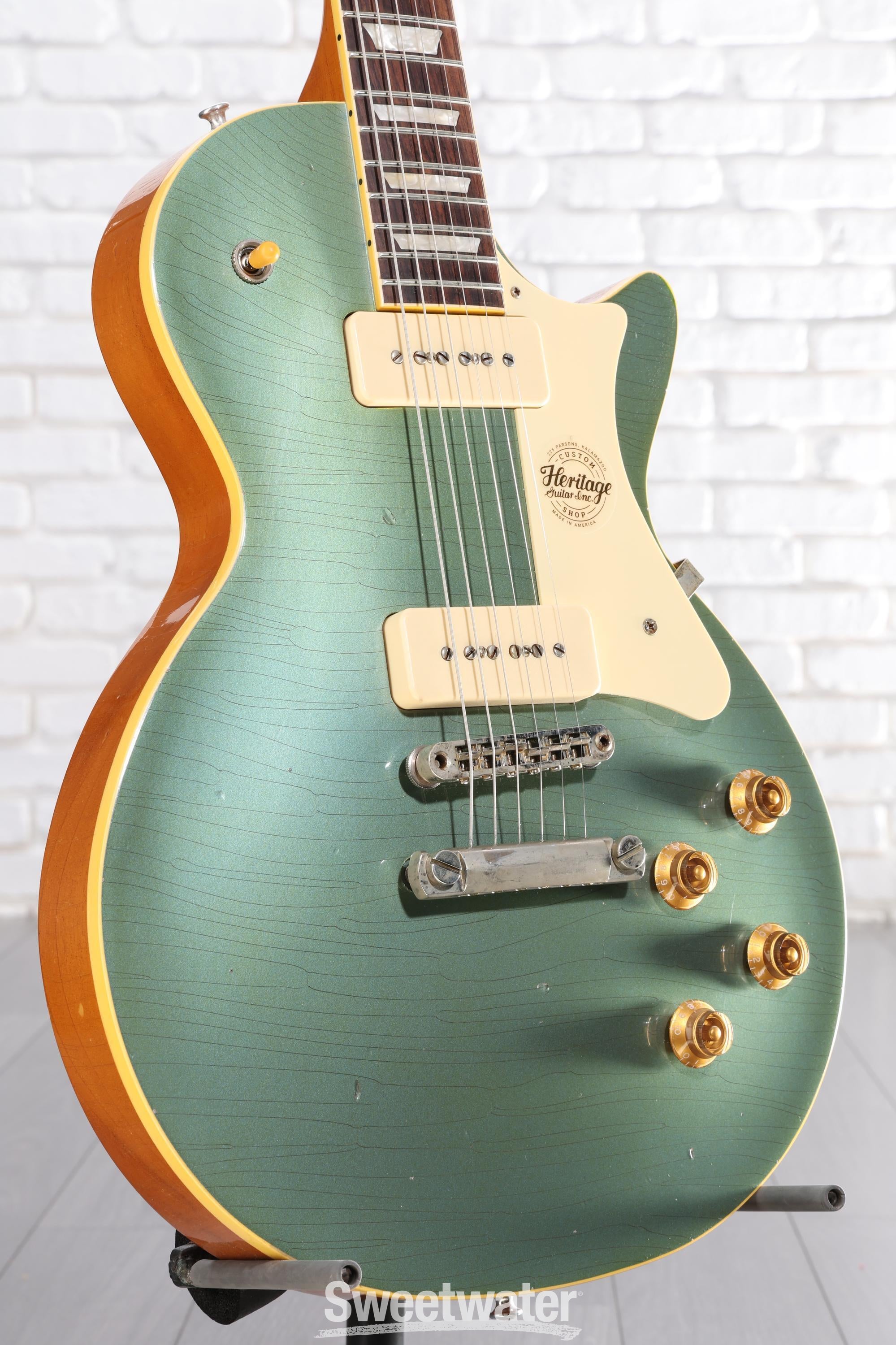 Photo of Heritage Custom Core Artisan Aged H-150 P-90 Electric Guitar - Pelham Blue