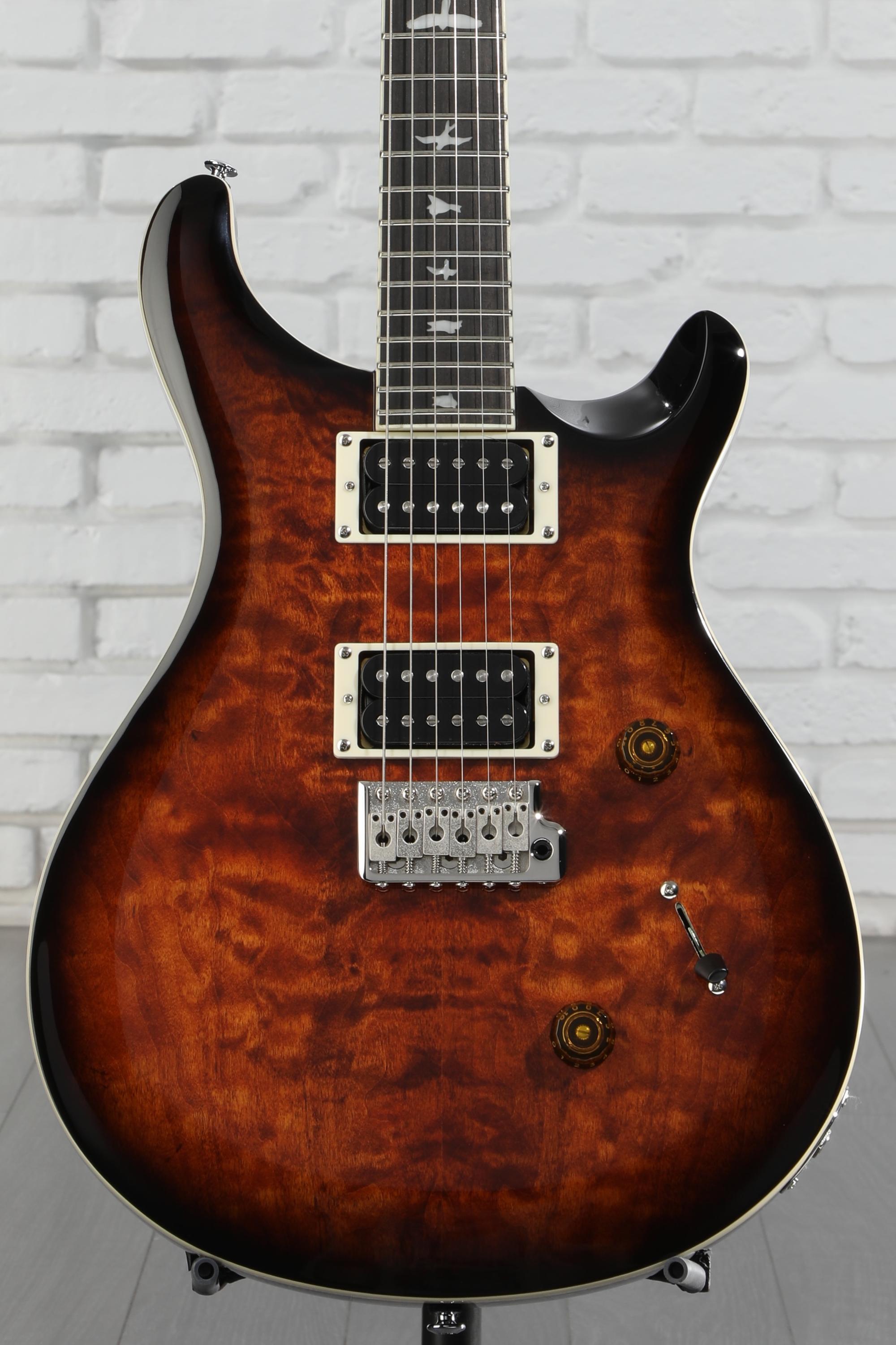 ギター PRS SE Custom24 Quilt Gray Black PRS SE Custom 24 Quilted Carved Top With Ebony Fingerboard