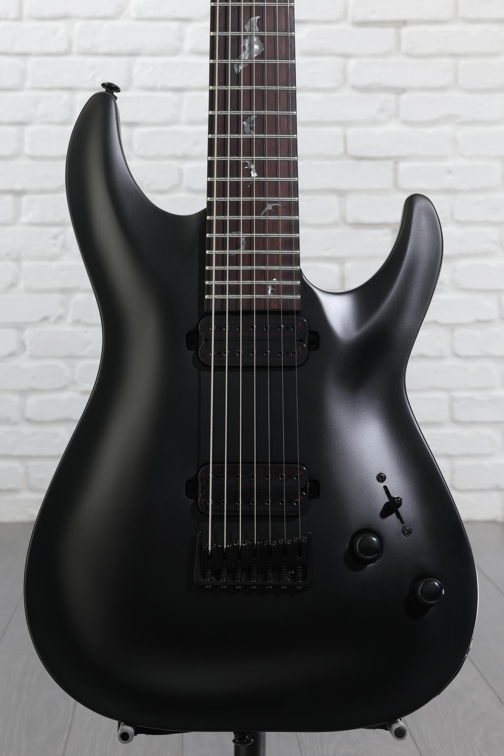 Schecter Damien-7 SBK Electric Guitar - Satin Black | Sweetwater