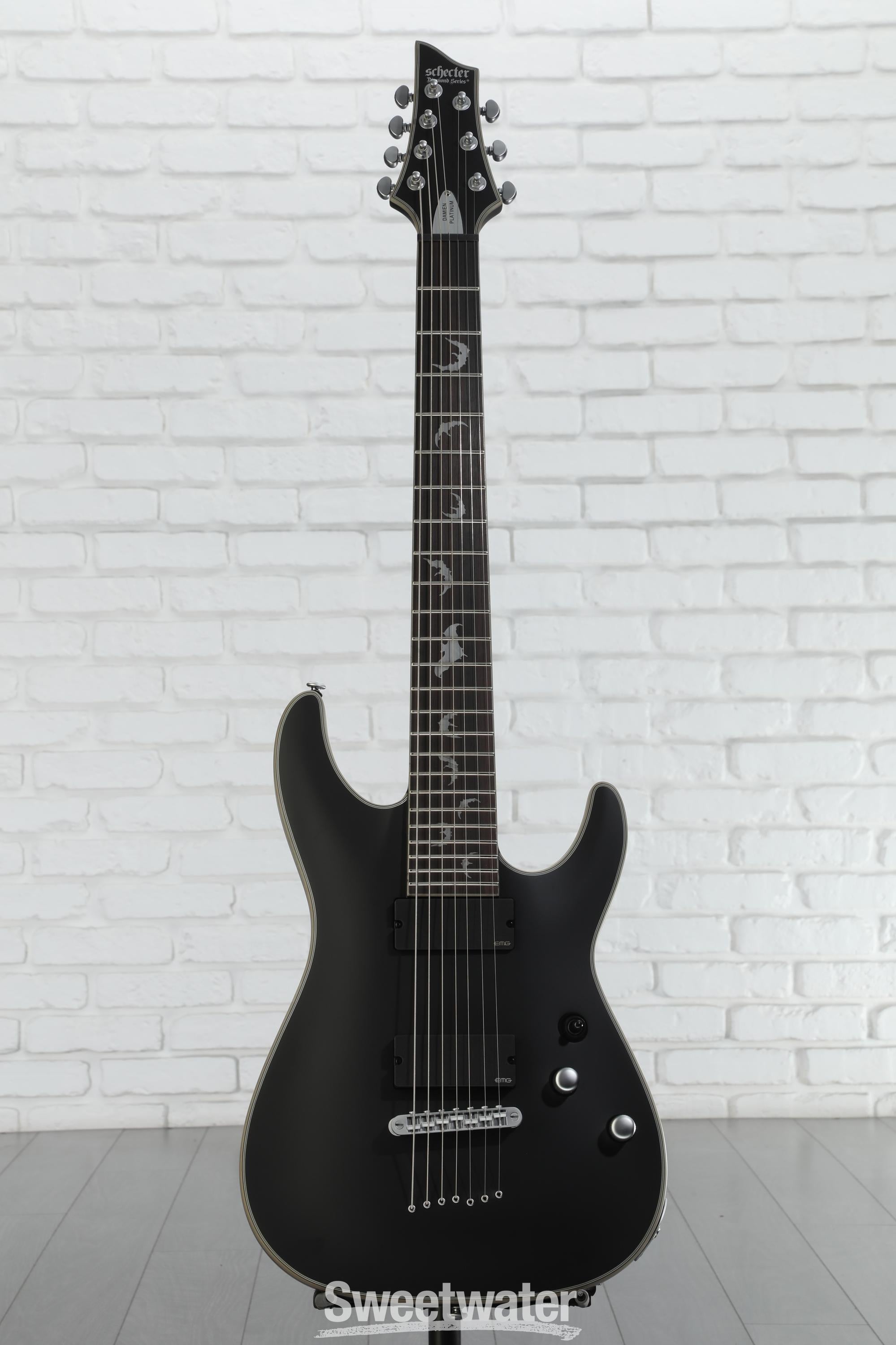 Schecter Damien Platinum 7 Electric Guitar - Satin Black