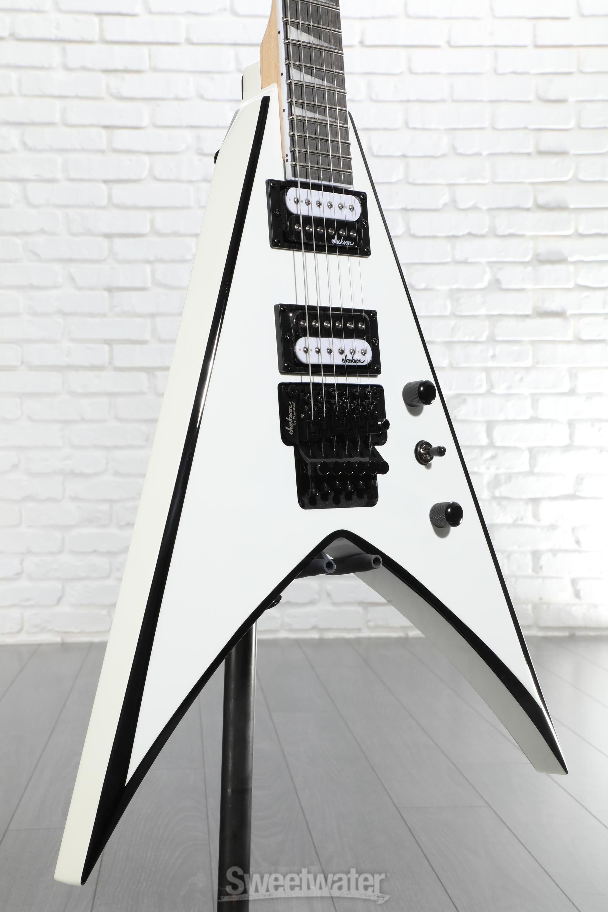 Jackson JS Series King V JS32 - White with Black Bevels | Sweetwater