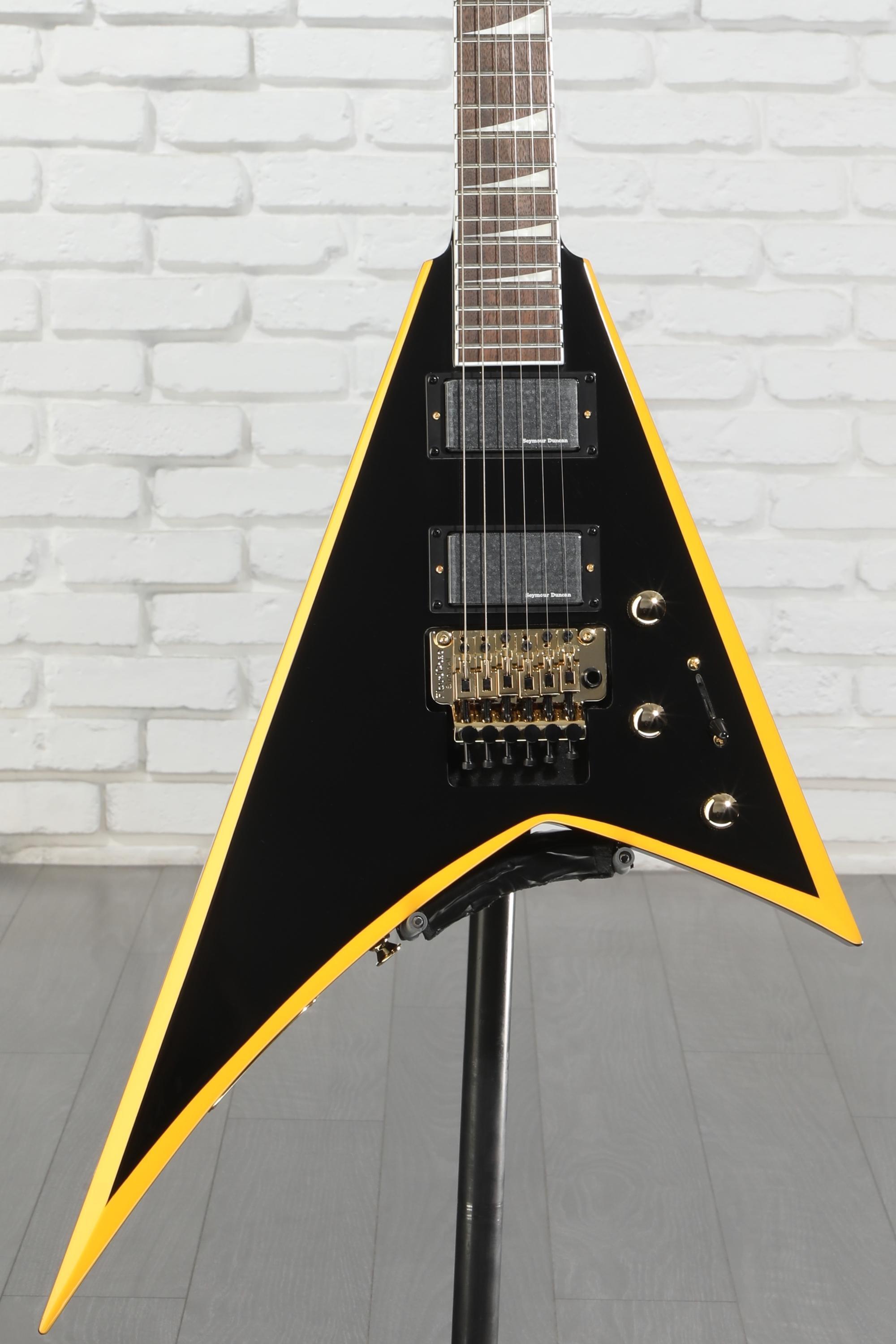 Jackson X Series Rhoads RRX24 - Black with Yellow Bevels | Sweetwater