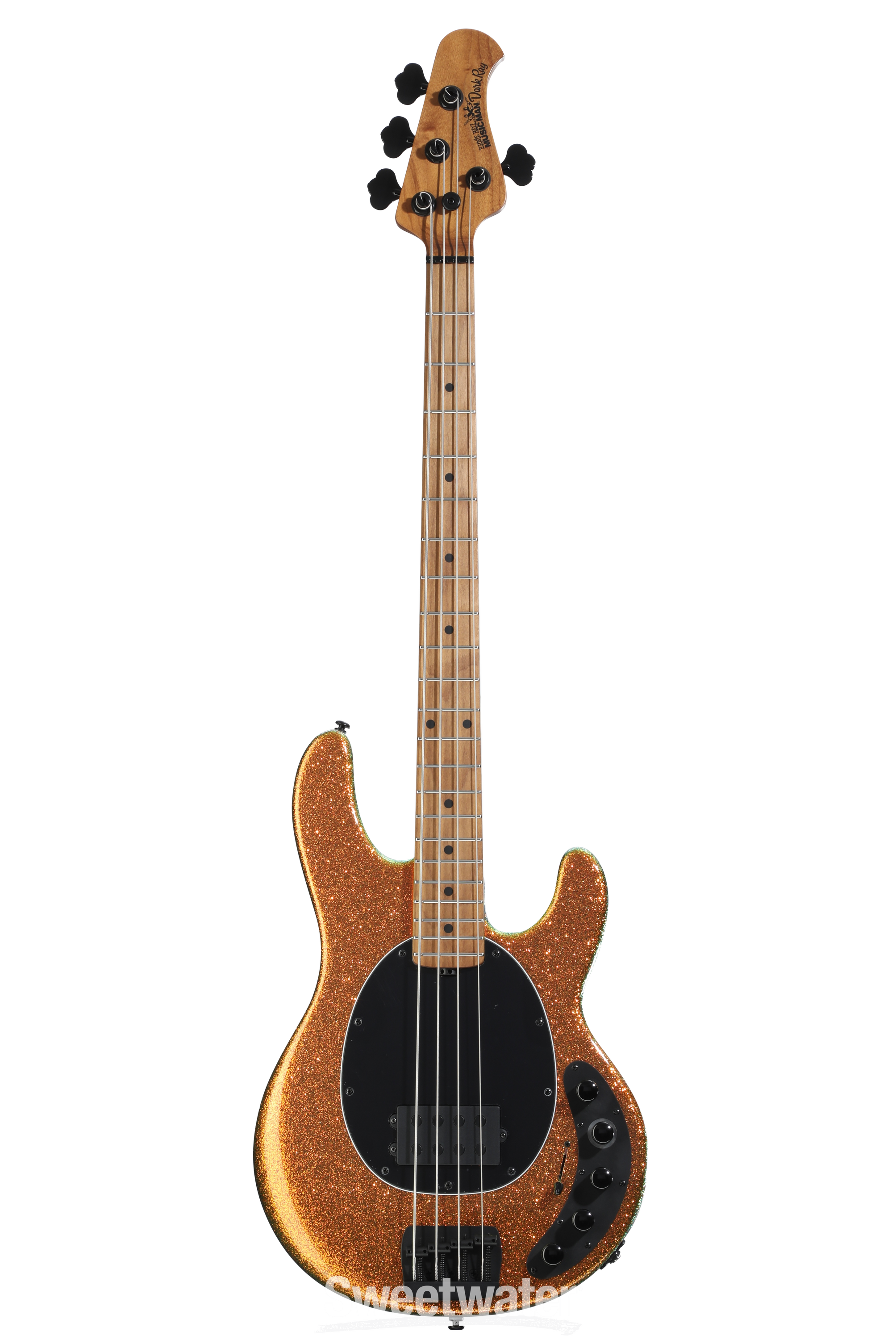 Ernie Ball Music Man DarkRay Bass Guitar - Gold Bar with Maple Fingerboard