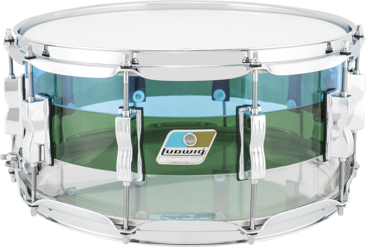 Ludwig Vistalite Snare Drum - 6.5-inch x 14-inch - Blue/Green