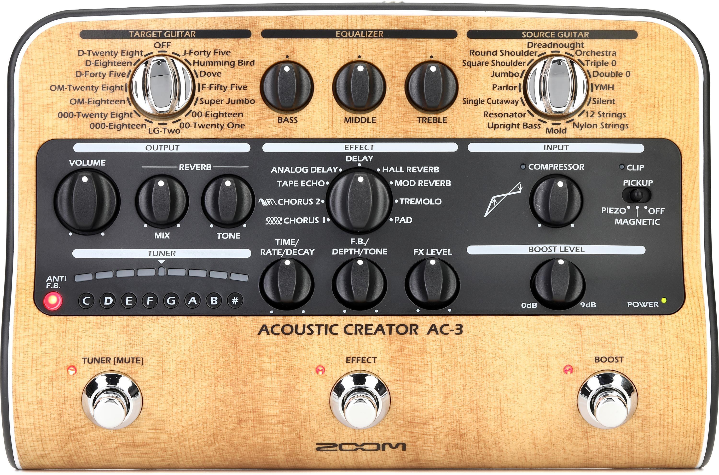Photo of Zoom AC-3 Acoustic Creator Enhanced Direct Box and Multi-effects Pedal