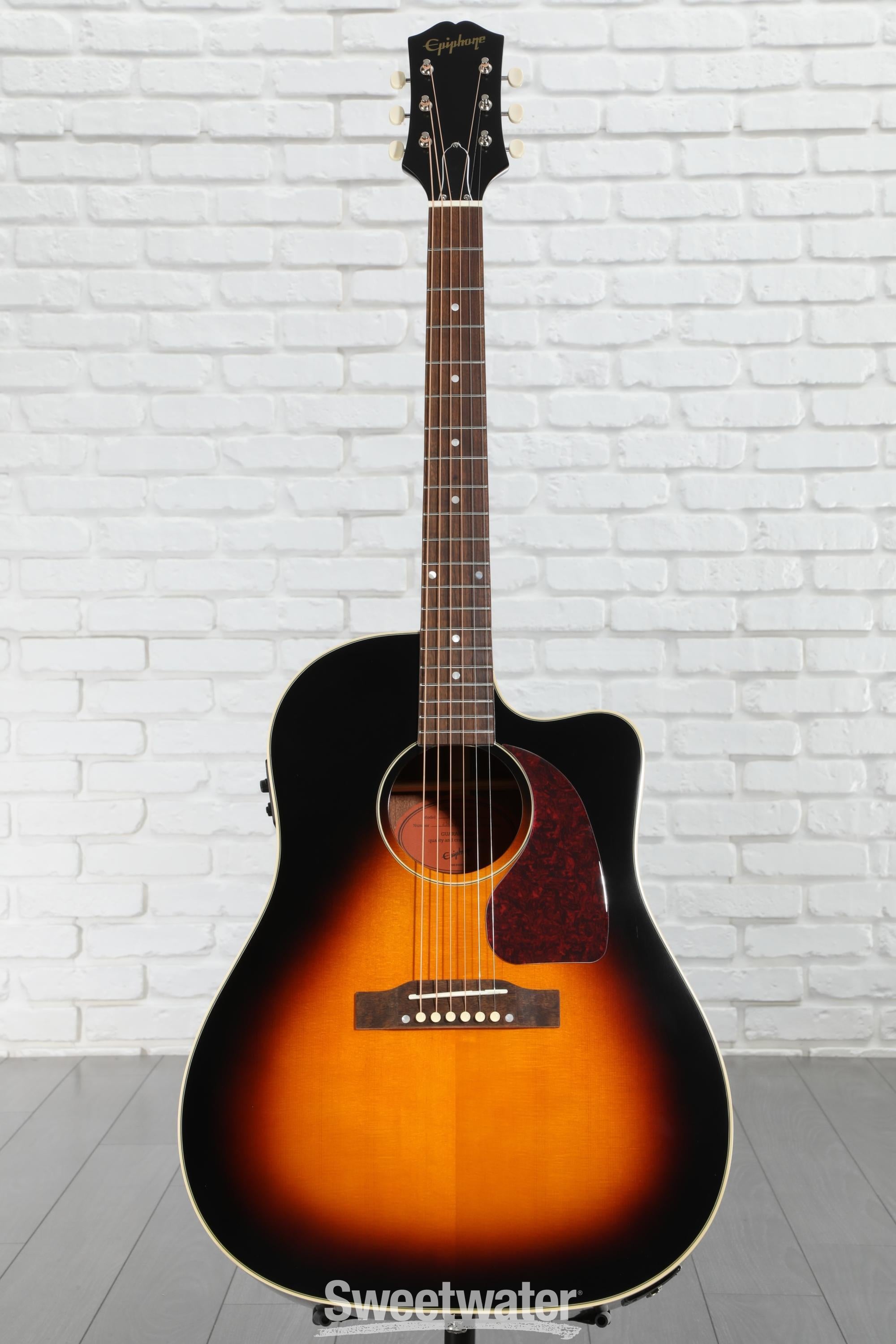 Epiphone J-45 EC Acoustic Guitar - Aged Vintage Sunburst Gloss