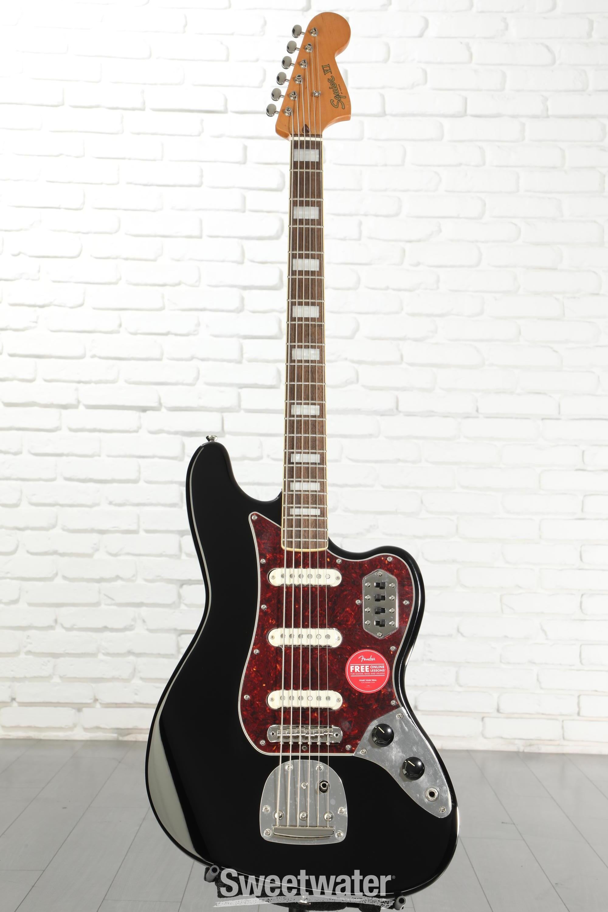 Squier Classic Vibe Bass VI Guitar - Black | Sweetwater