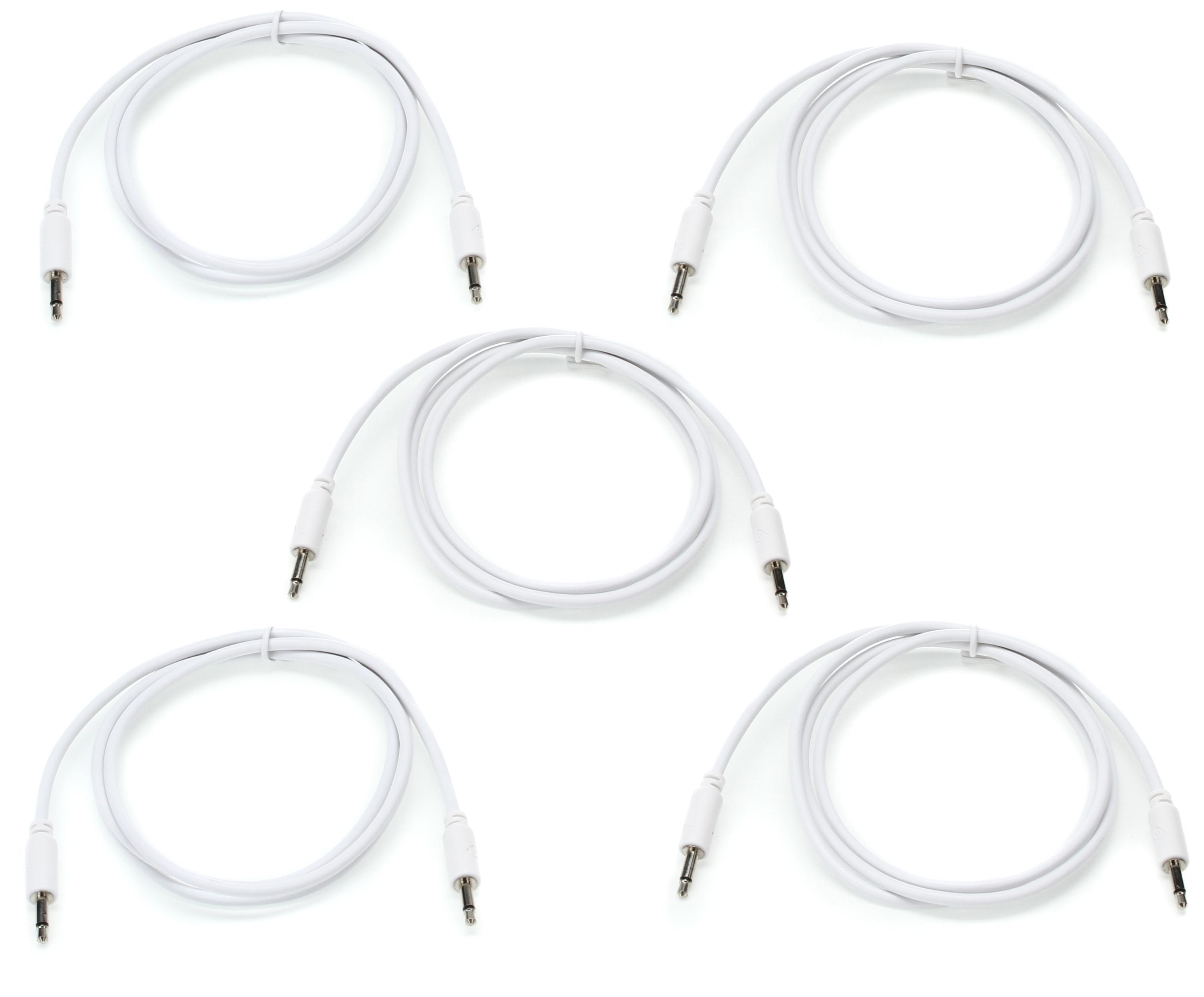Photo of Black Market Eurorack Patch Cable 5-pack - 100cm White