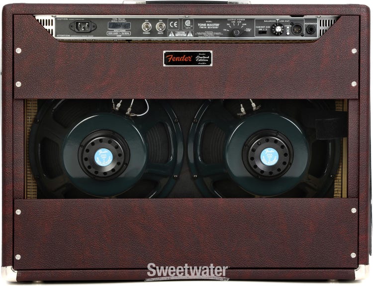 Fender Tone Master Twin Reverb 2 x 12-inch 200-watt Combo Amp - Wine Red Tolex, Sweetwater Exclusive