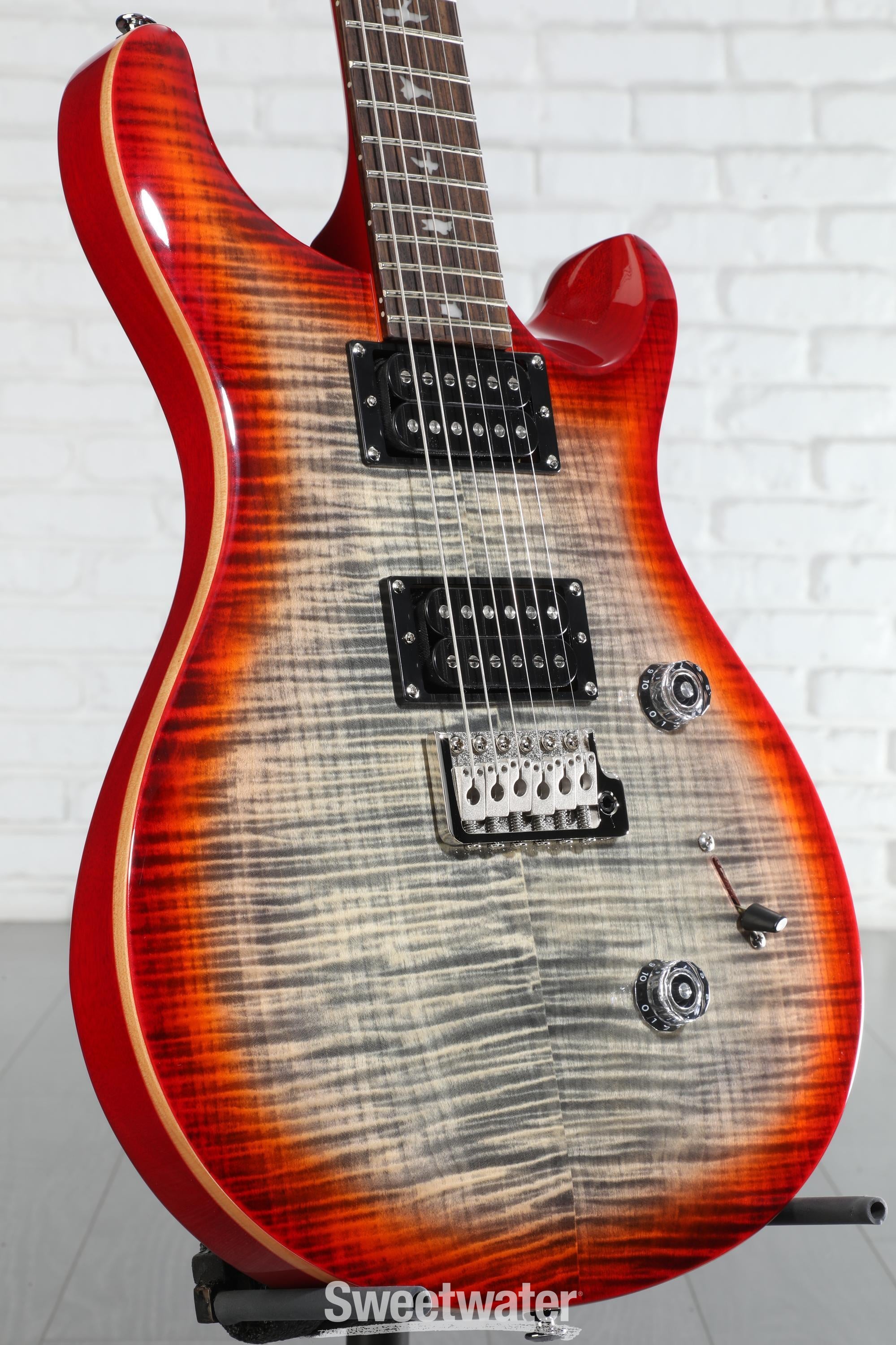 PRS SE Custom 24 Electric Guitar - Charcoal Cherry Burst | Sweetwater