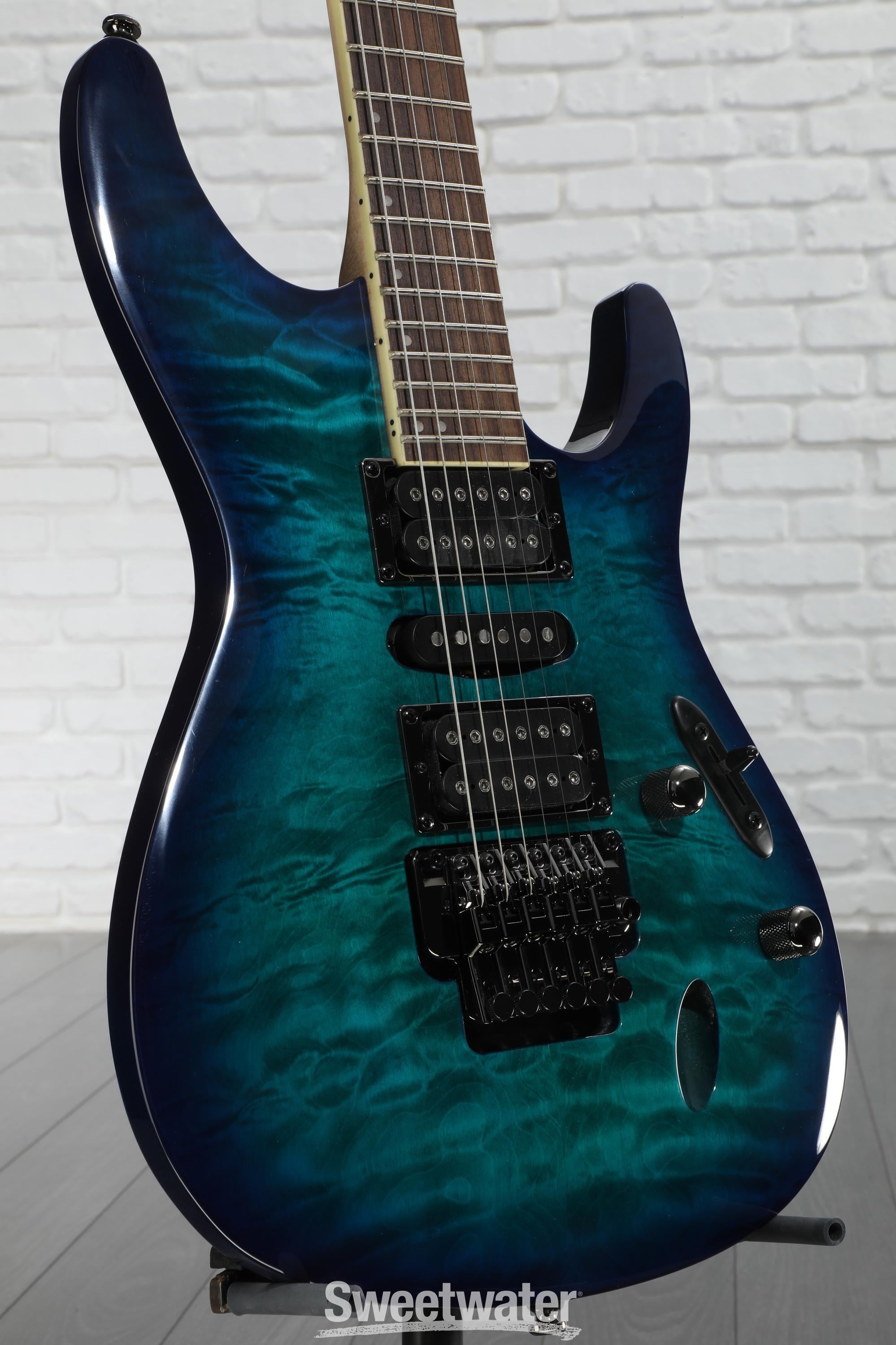 今月中特価！【超軽量】Ibanez S670QM Ibanez S670QM Electric Guitar - Sapphire Blue | Sweetwater