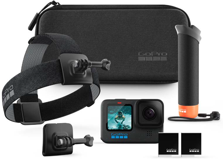 SSE GoPro HERO10 (Hero 10) Black with Starter Accessory Bundle: 1x  Replacement Batteries, Water Resistant Action Camera Case, Chest & Head  Straps with Action Camera Mount & Much More 