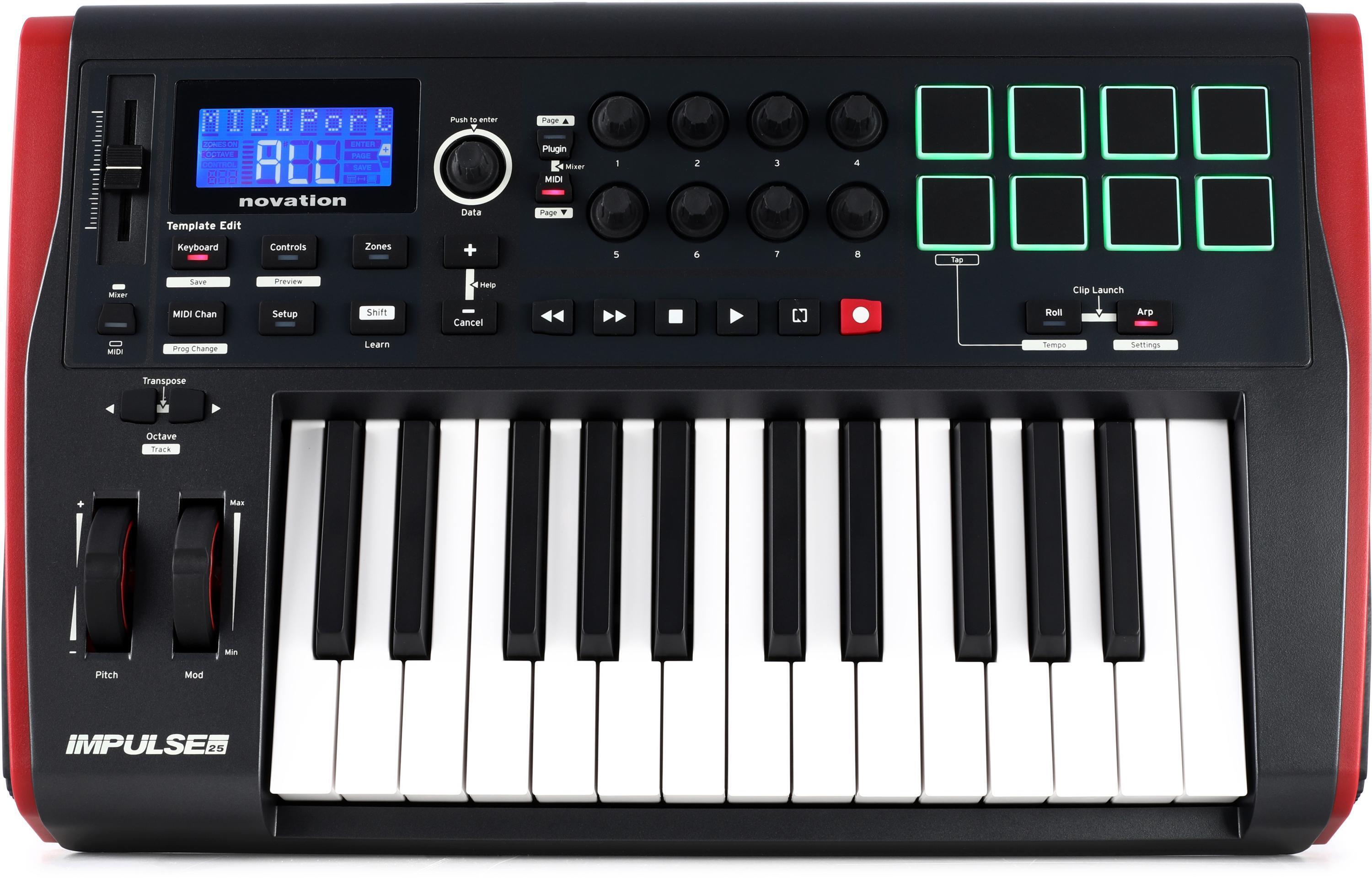 Novation Impulse 25 25-клавішна клавіатураNovation Impulse 25 25-клавішна клавіатура  