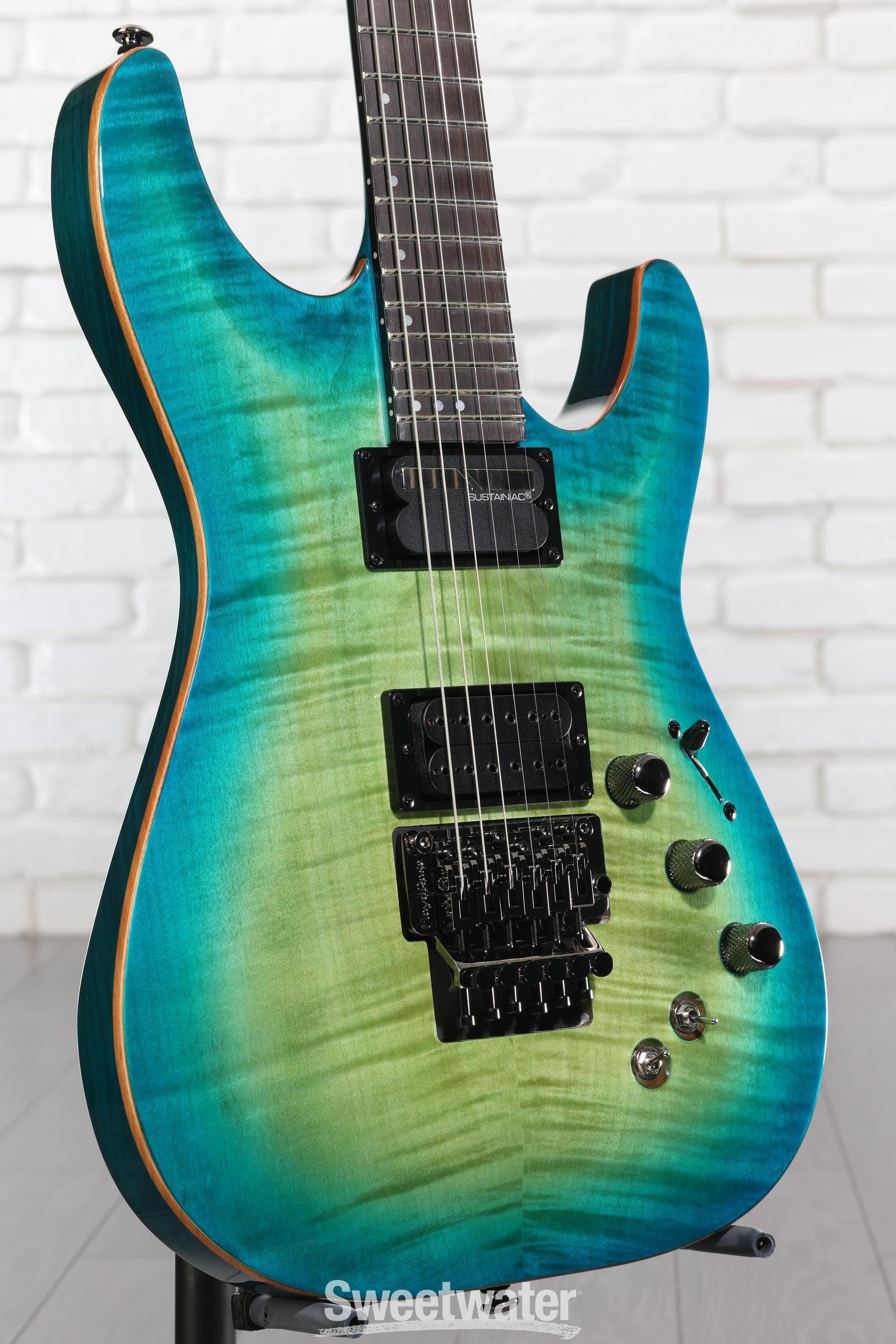 Photo of Schecter BlackJack SLS C-1 FR-S Electric Guitar - Aquaburst - Sweetwater Exclusive