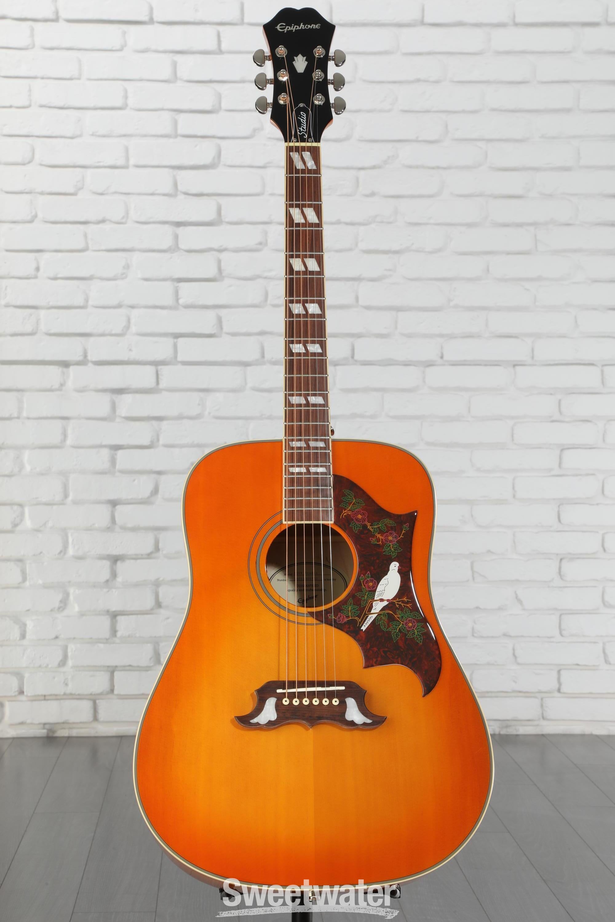 ギター Epiphone Dove Pro Epiphone Dove Studio Acoustic-electric Guitar - Violin Burst