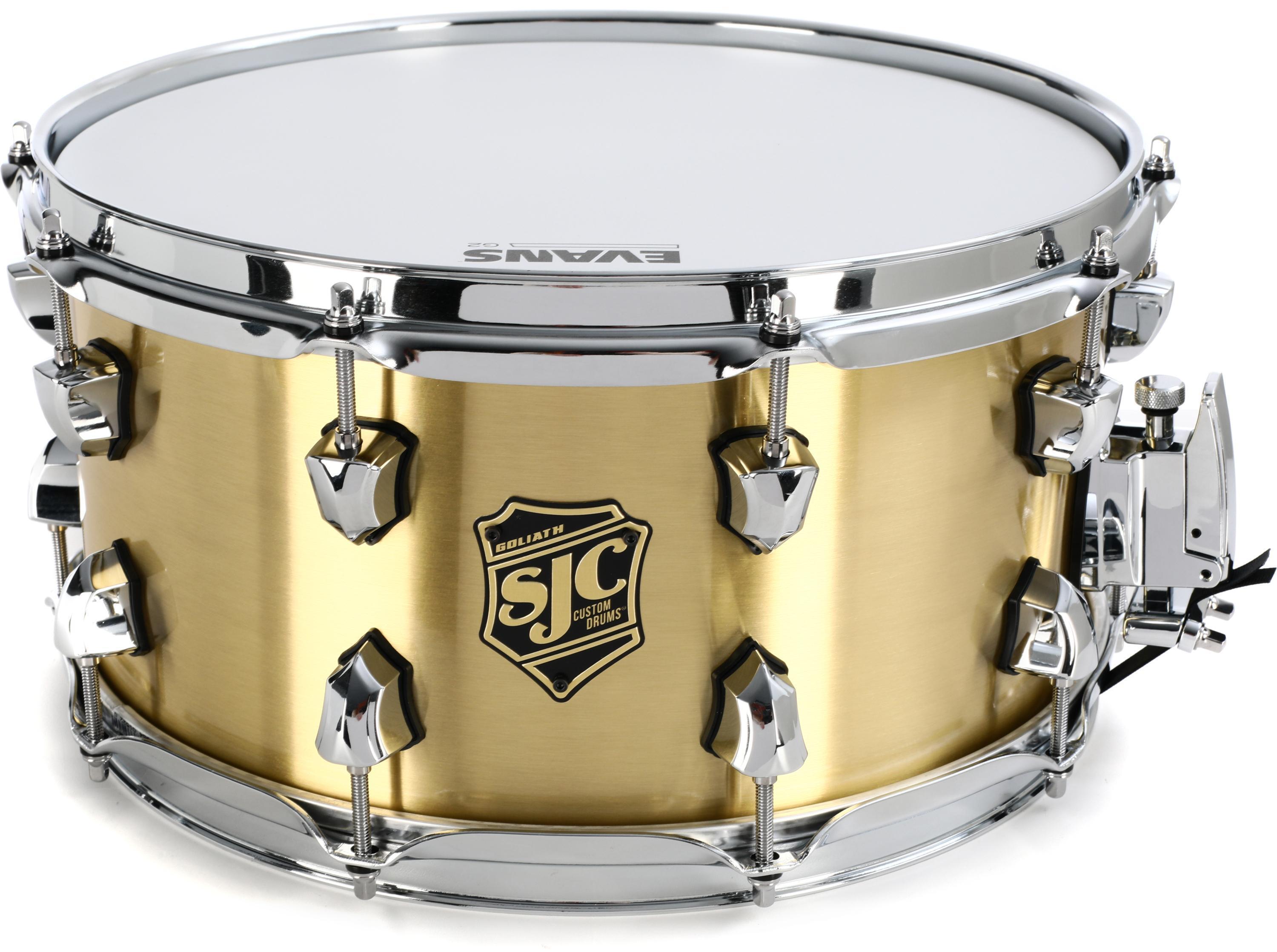 SJC Custom Drums Goliath Brass Snare Drum - 7 x 14 inch - Brushed ...