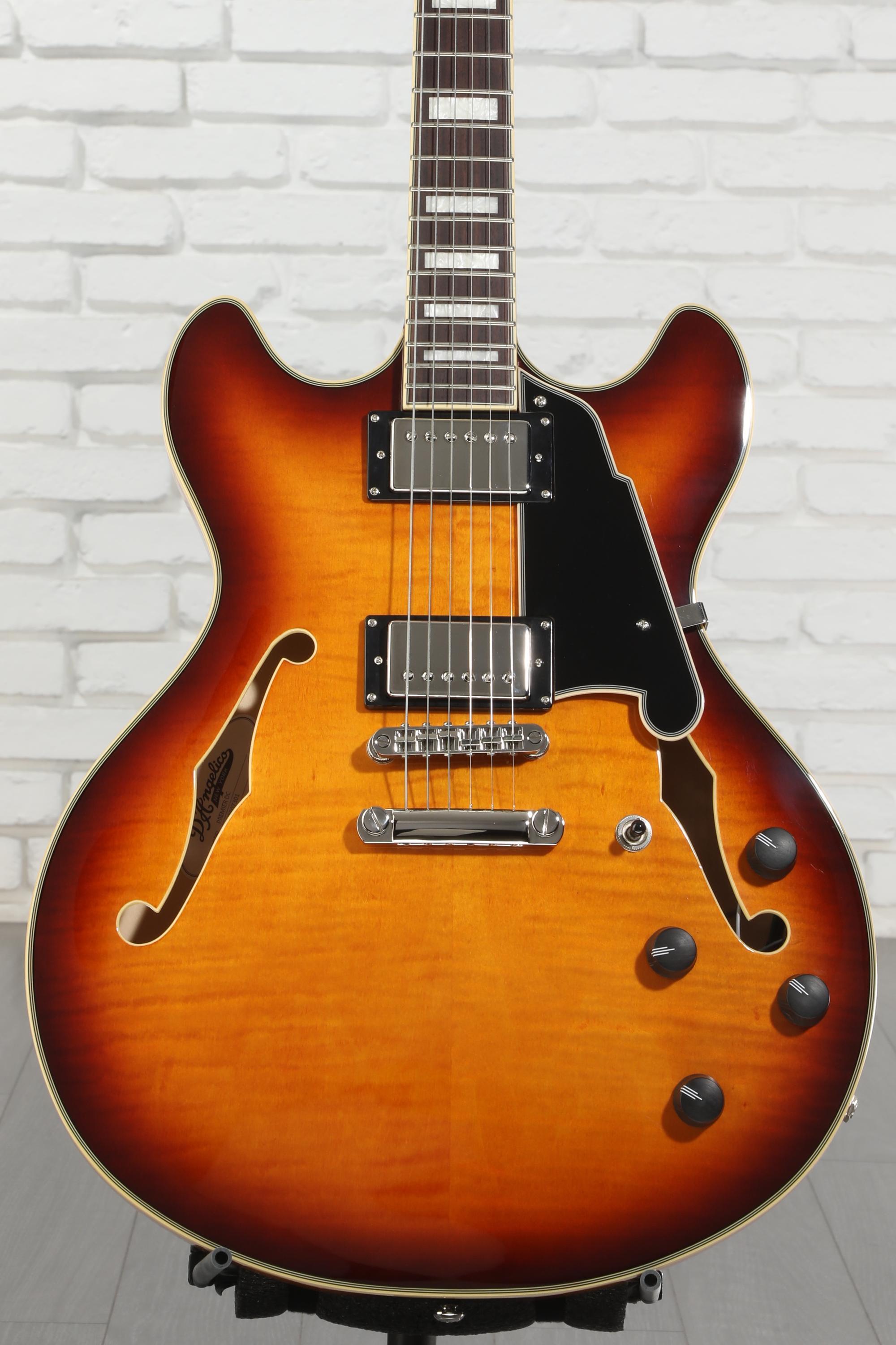 ギター D'AngelicoPremierMini DC Dark Iced Burst D'Angelico Premier Mini DC - Dark Iced Tea Burst - Huber Breese Music