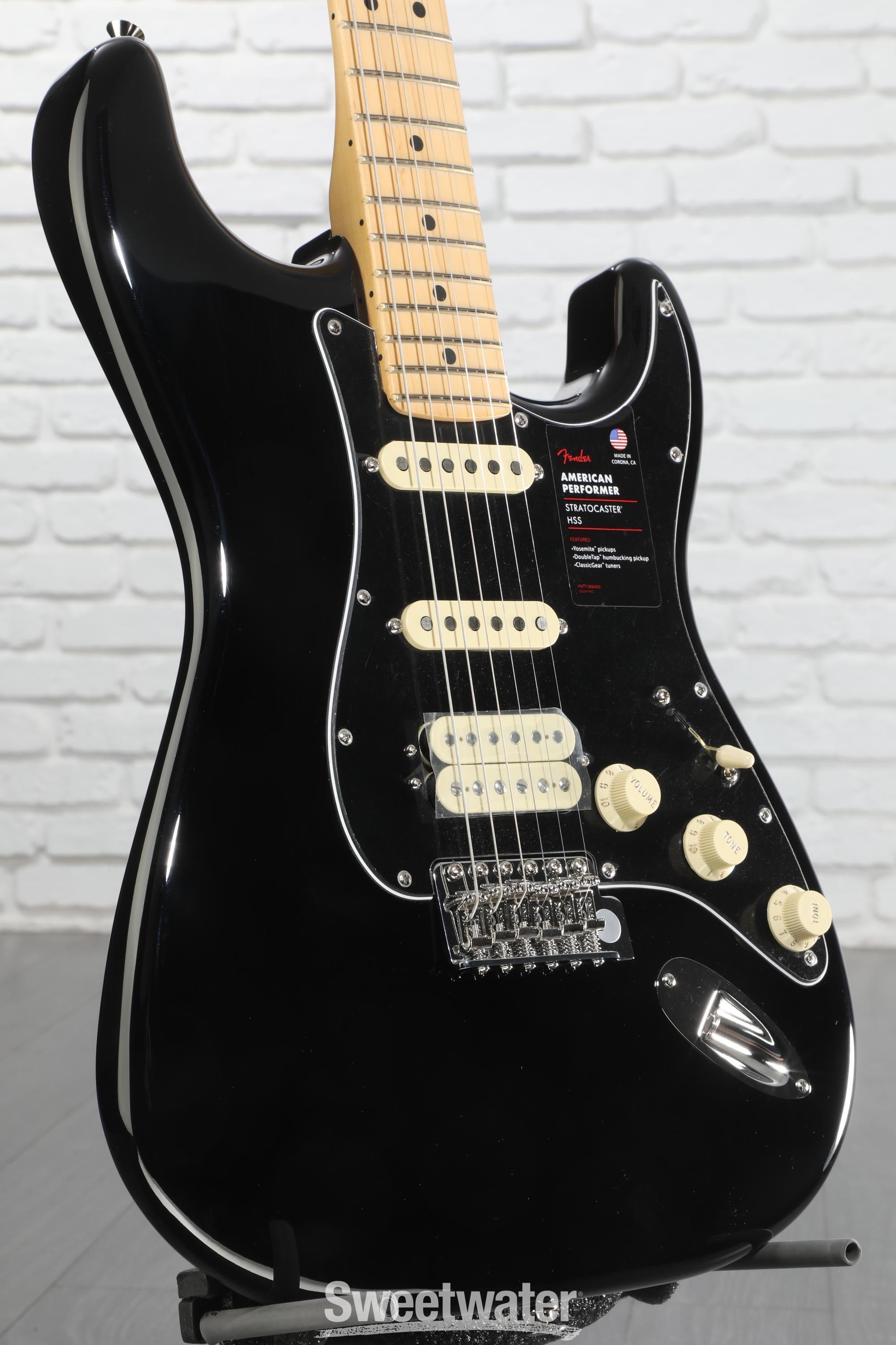 ギター Fender American performer HSS Fender American Performer Stratocaster HSS - Black with Maple