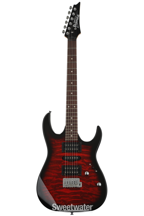 Ibanez Gio GRX70QA Electric Guitar - Transparent Red Burst 