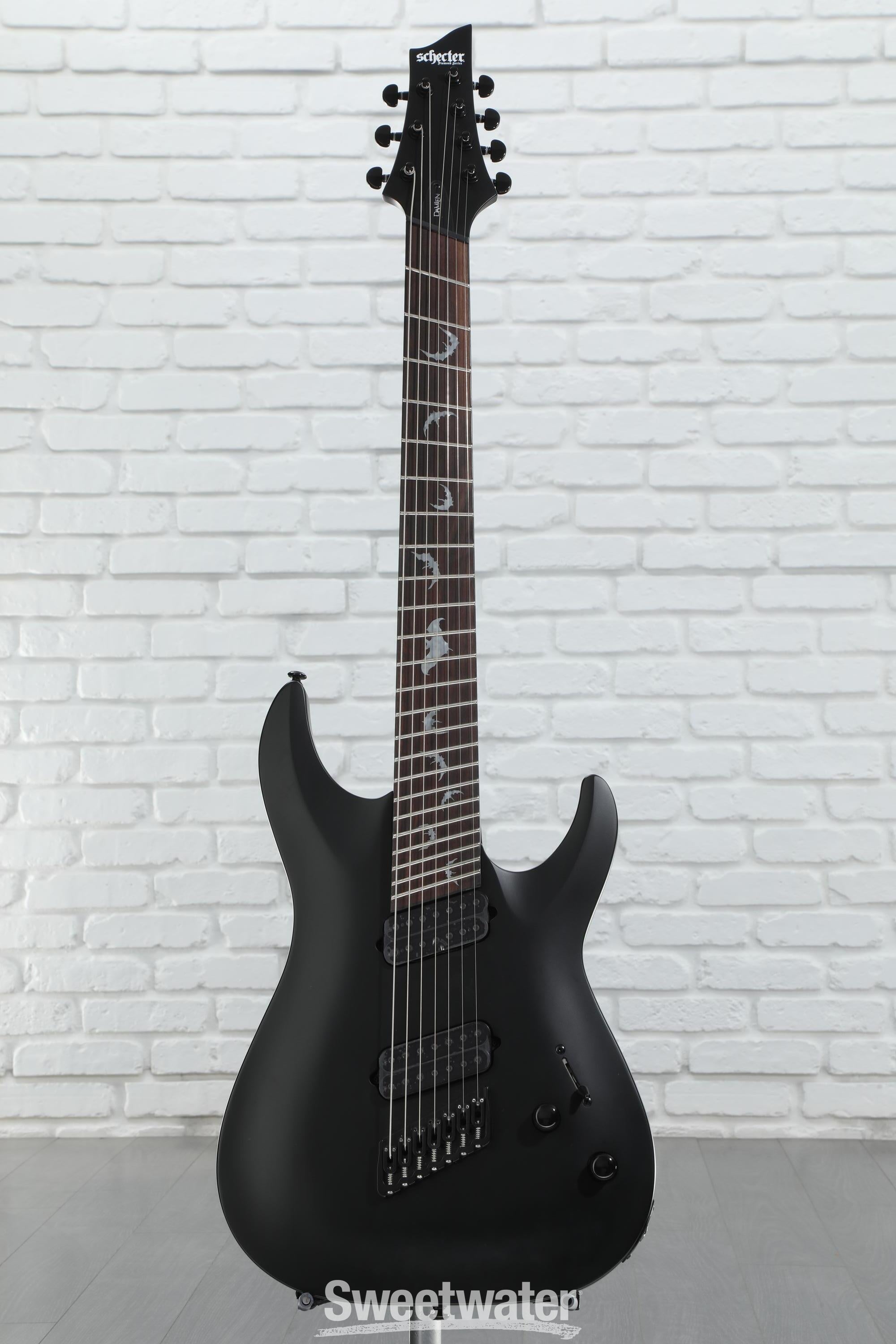 Amazon.com: Schecter Damien-7 SBK Electric Guitar - Satin