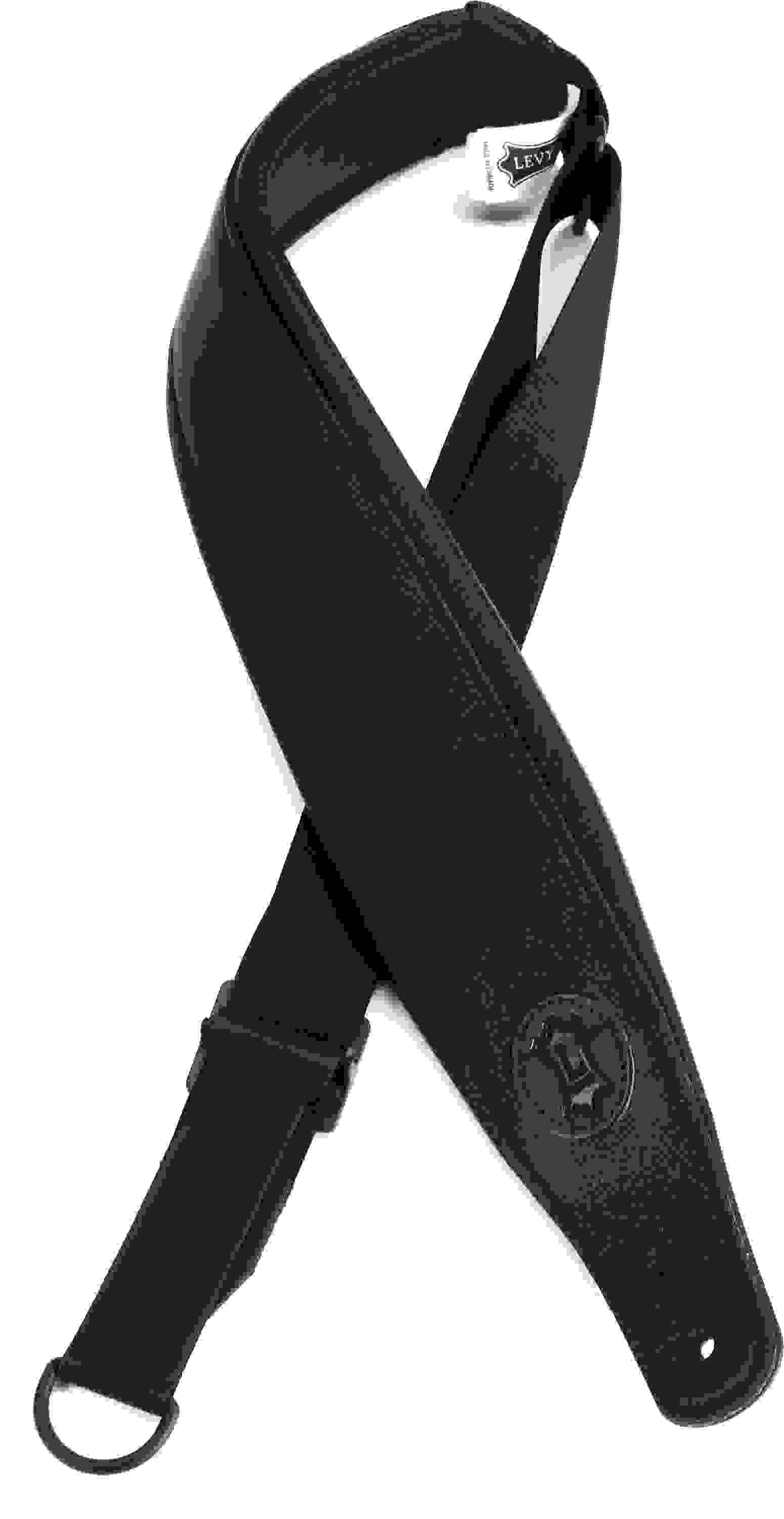 Levy's MRHGP-BLK 3.5-inch Wide Right Height Guitar Strap - Black
