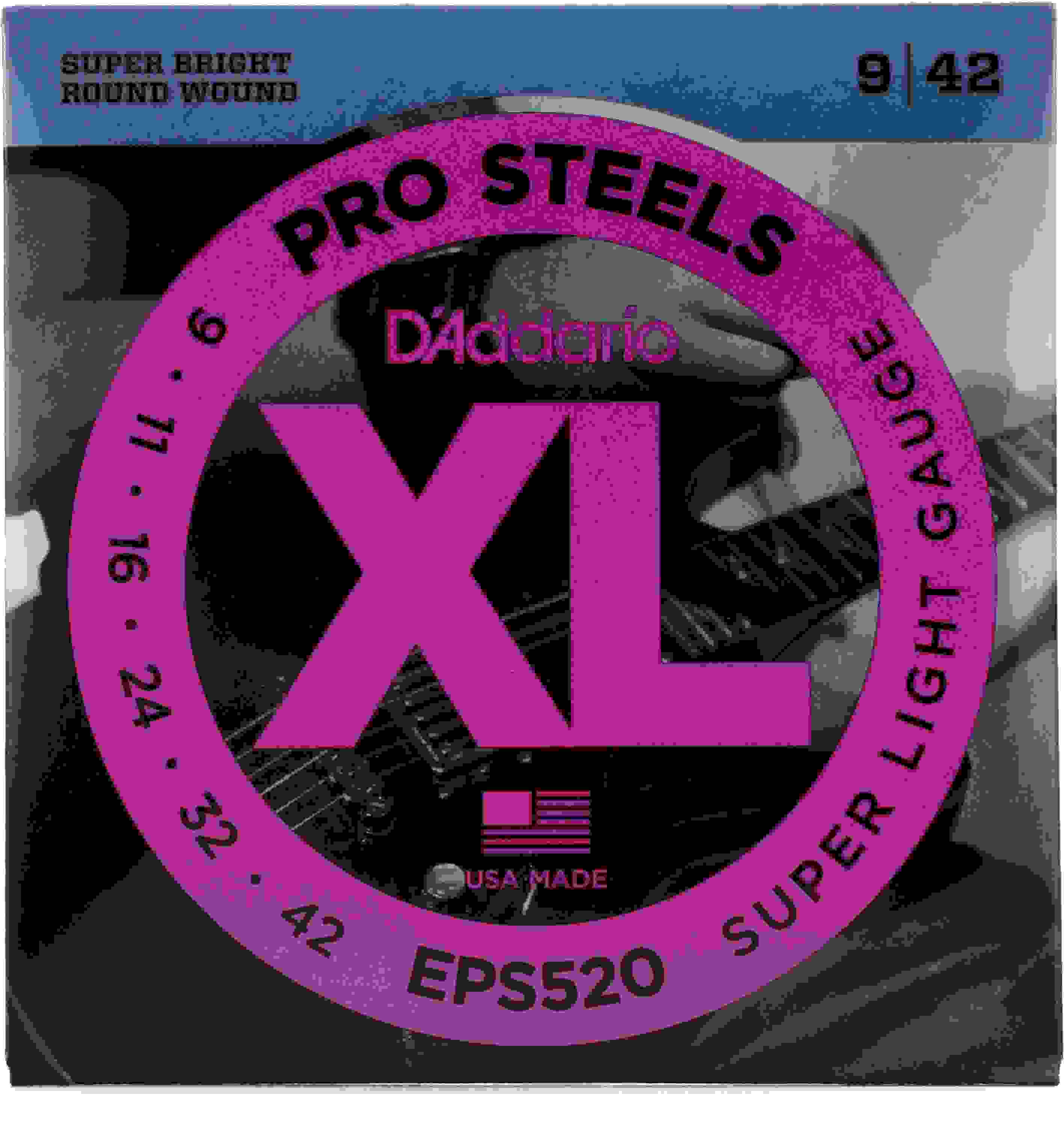 D'Addario EPS520 XL ProSteels Electric Guitar Guitar Strings - .009 ...
