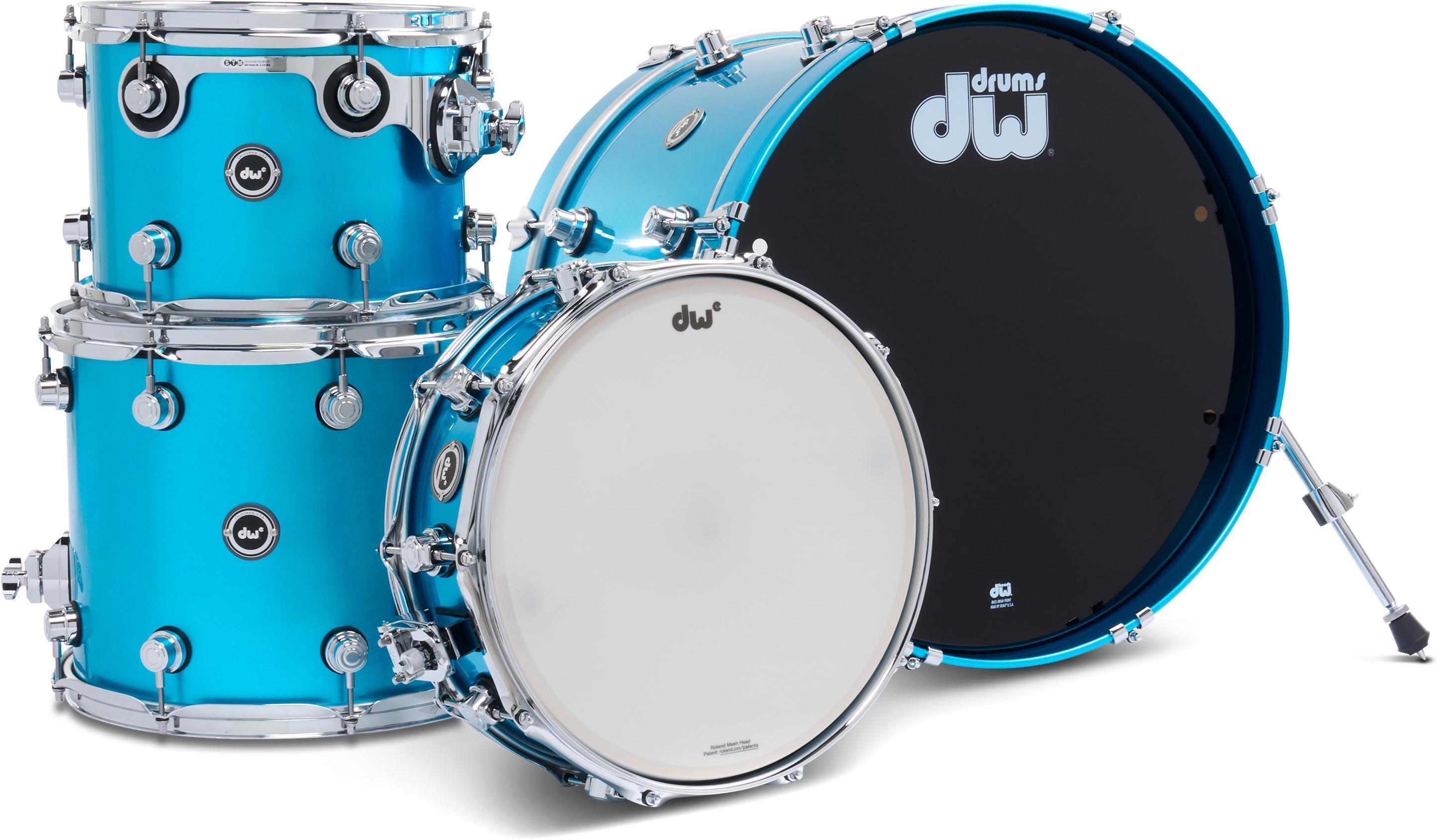 DW DWe 4-piece Shell Pack - Laser Blue Metallic Lacquer | Sweetwater
