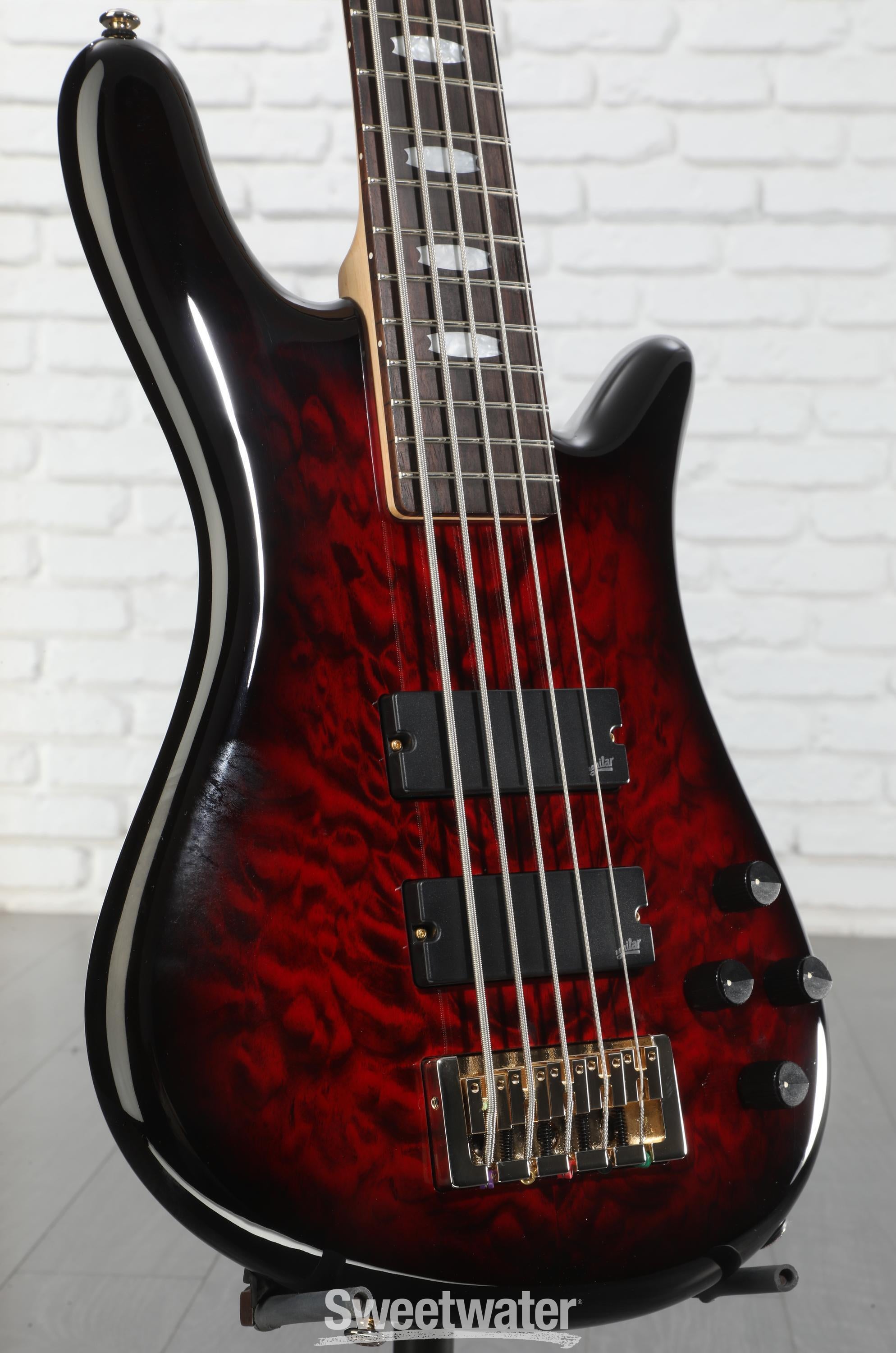 Spector Icon NS-5 5-string Electric Bass Guitar - Black Cherry Gloss