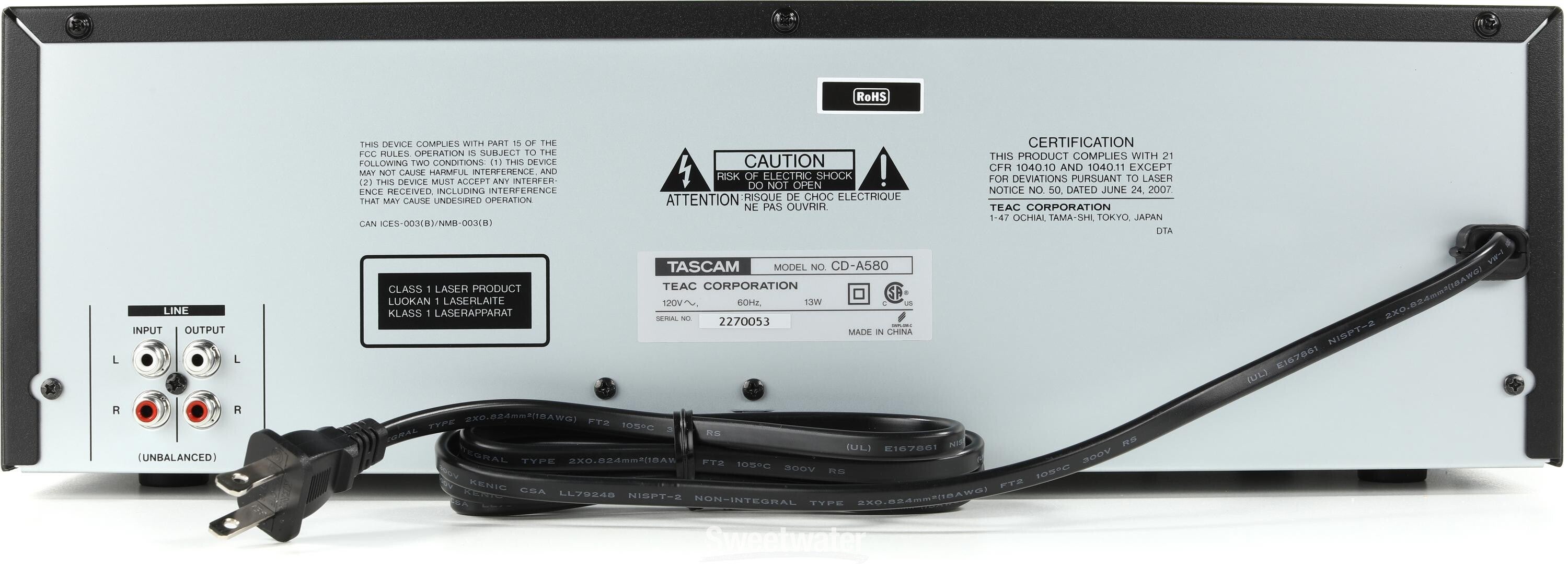 TASCAM CD-A580-V2 CD/USB/Cassette Player/Recorder | Sweetwater