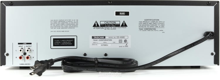 TASCAM CD-A580-V2 CD/USB/Cassette Player/Recorder
