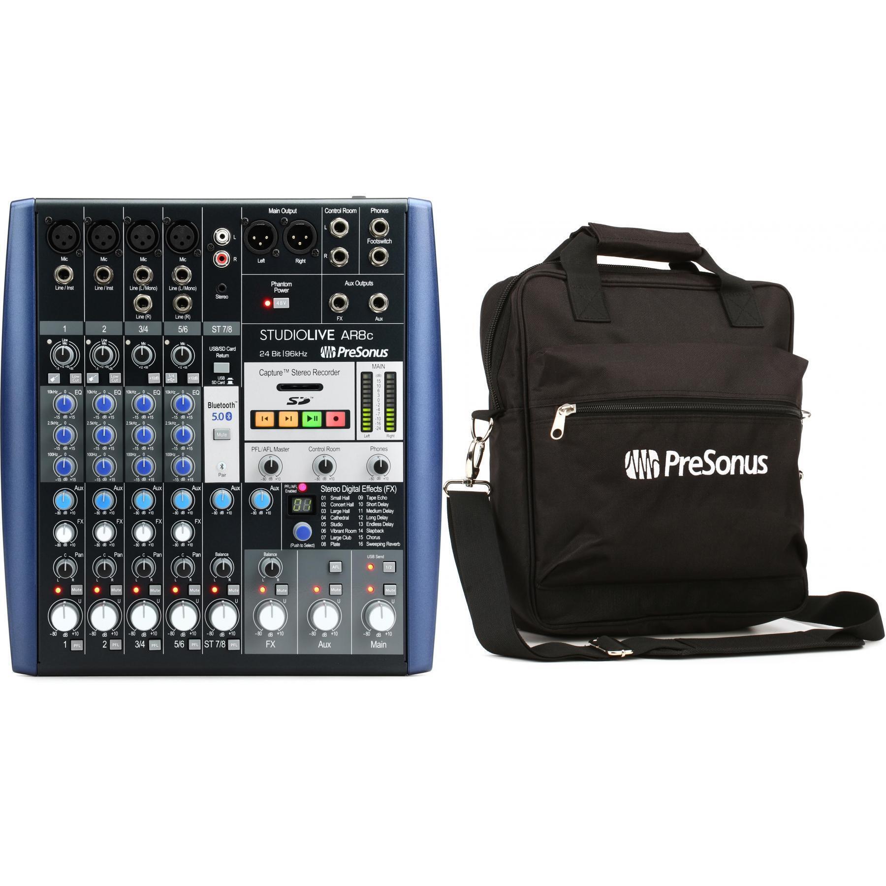 PreSonus StudioLive AR8c Mixer/Audio Interface and Gig Bag Bundle