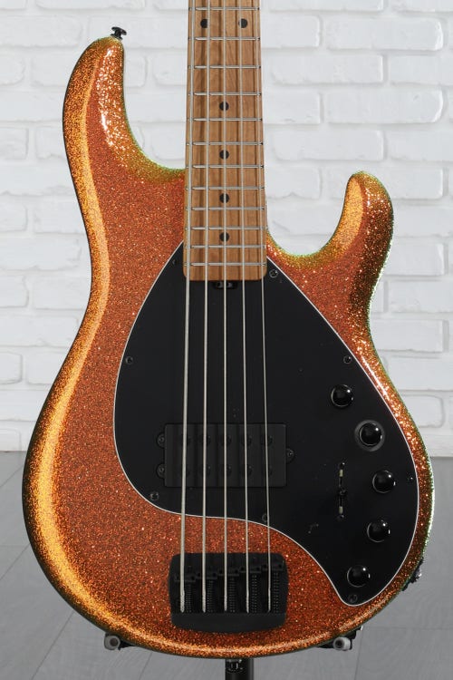 Ernie Ball Music Man DarkRay 5-string Bass Guitar - Gold Bar with Maple Fingerboard