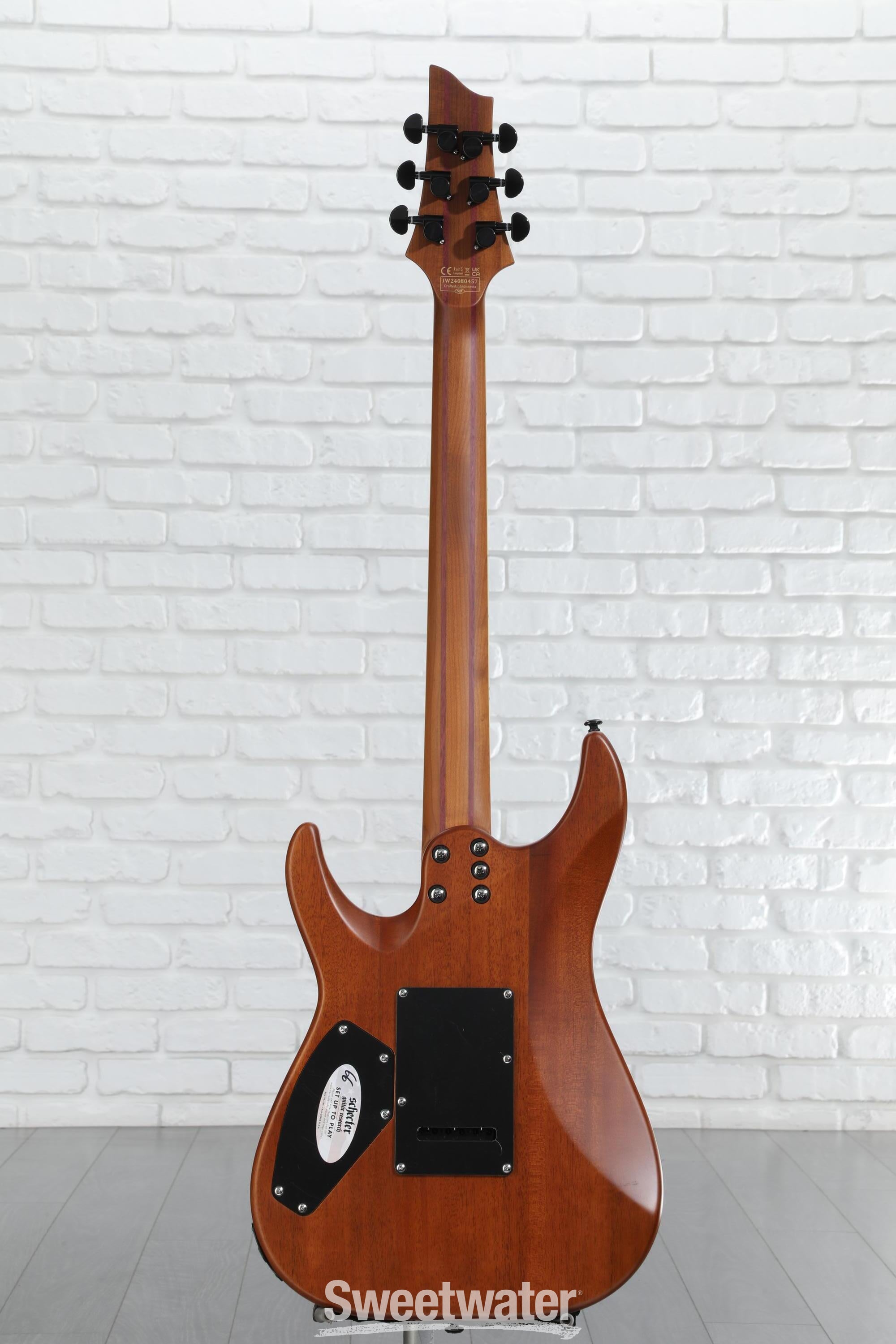 Schecter C-1 Exotic Spalted Maple Electric Guitar - Satin Natural Vintage Burst